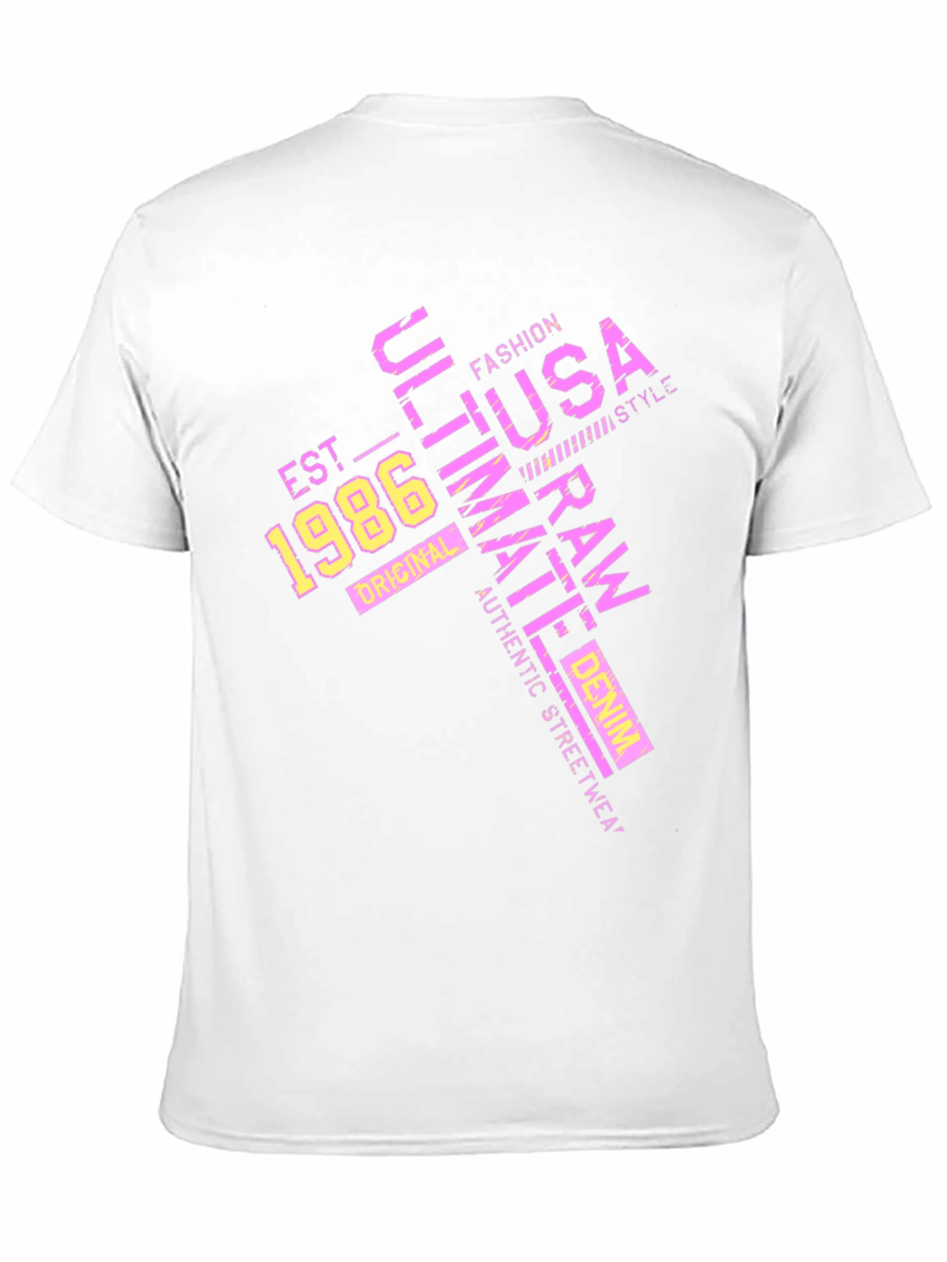 Retro USA Graphic Tee - Est. 1986 Black T-Shirt