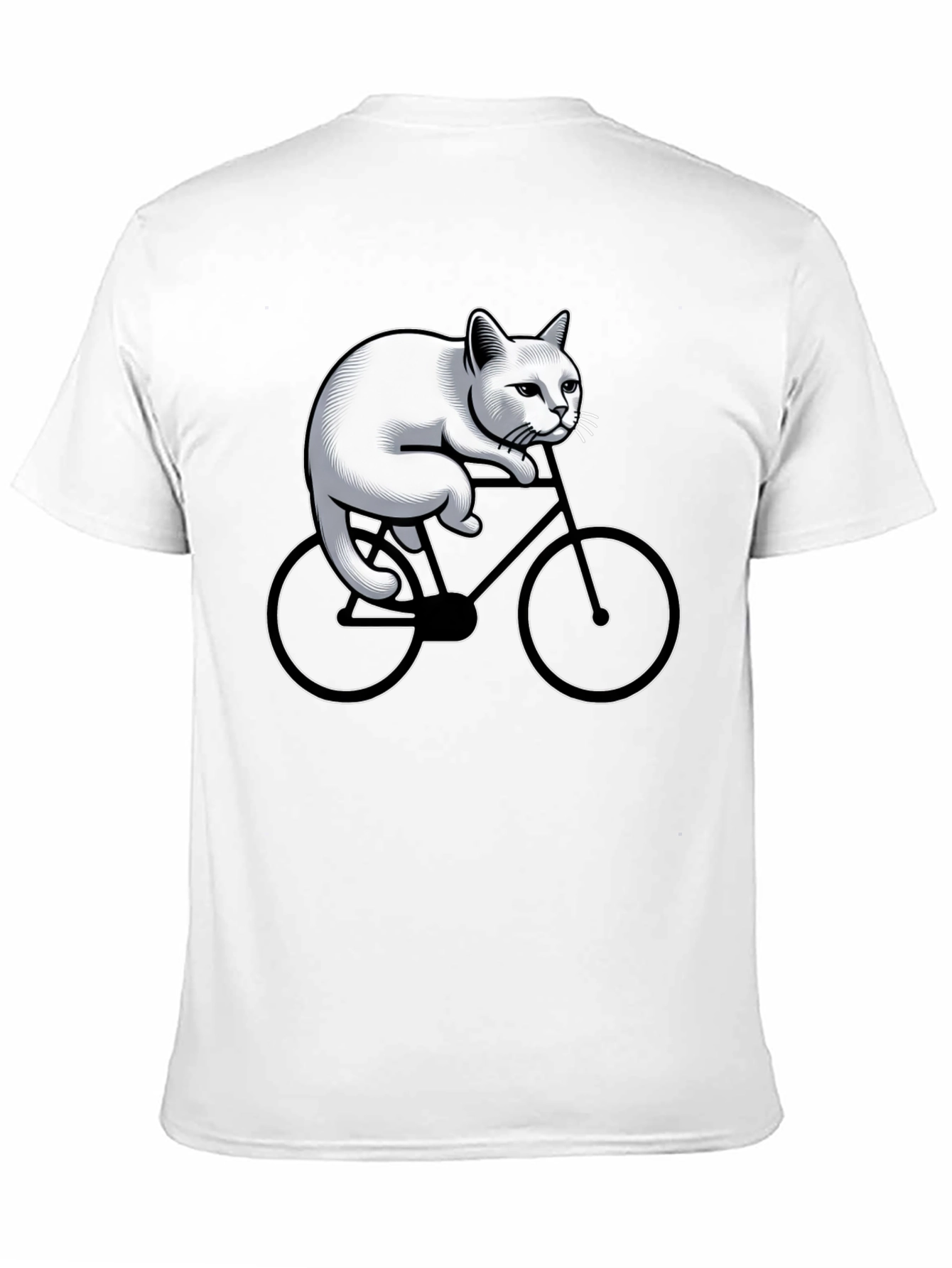 Cat On Bike Graphic T-Shirt - Black