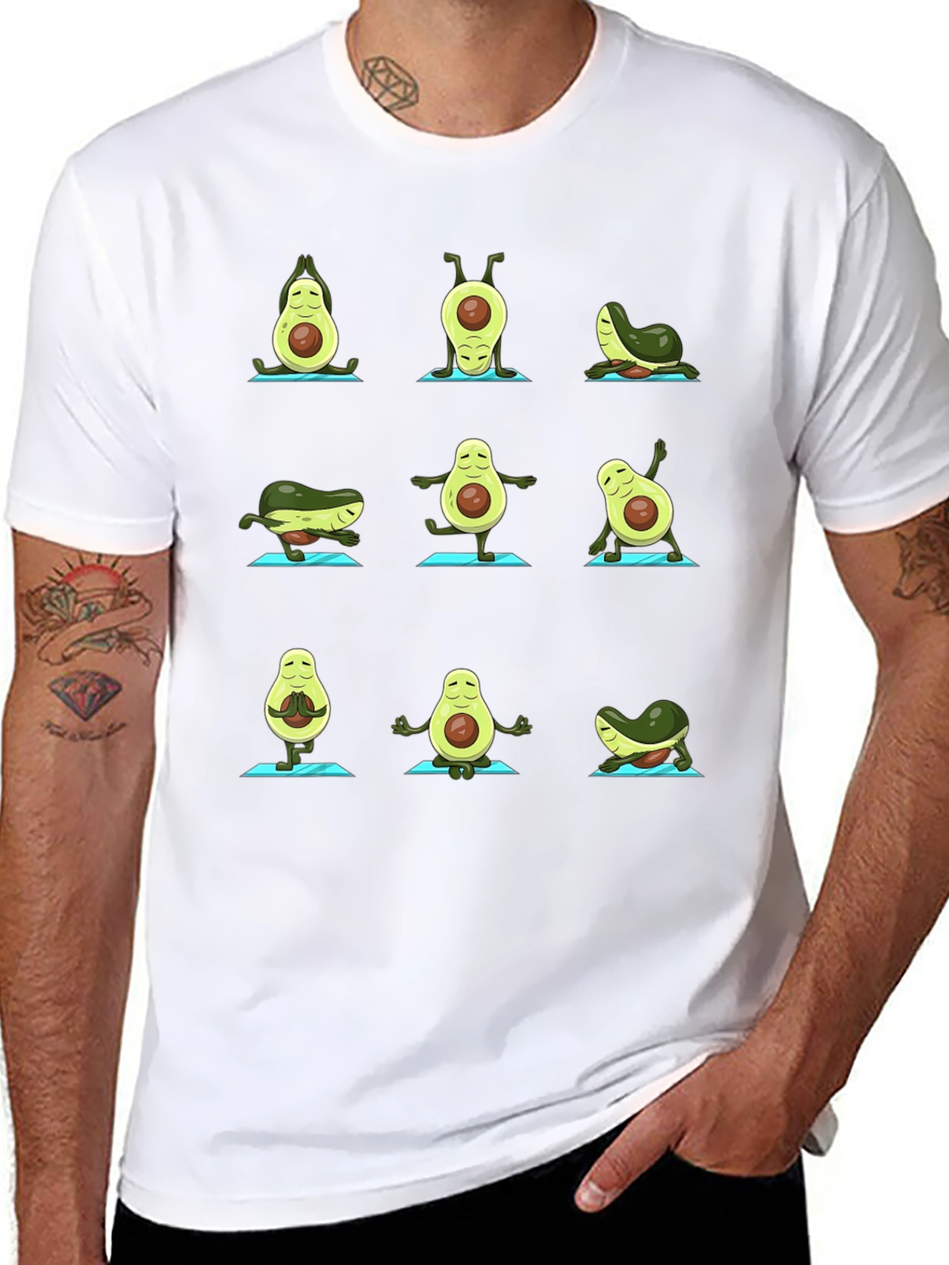 Yoga Avocado T-Shirt - Funny Fruit Graphic Tee