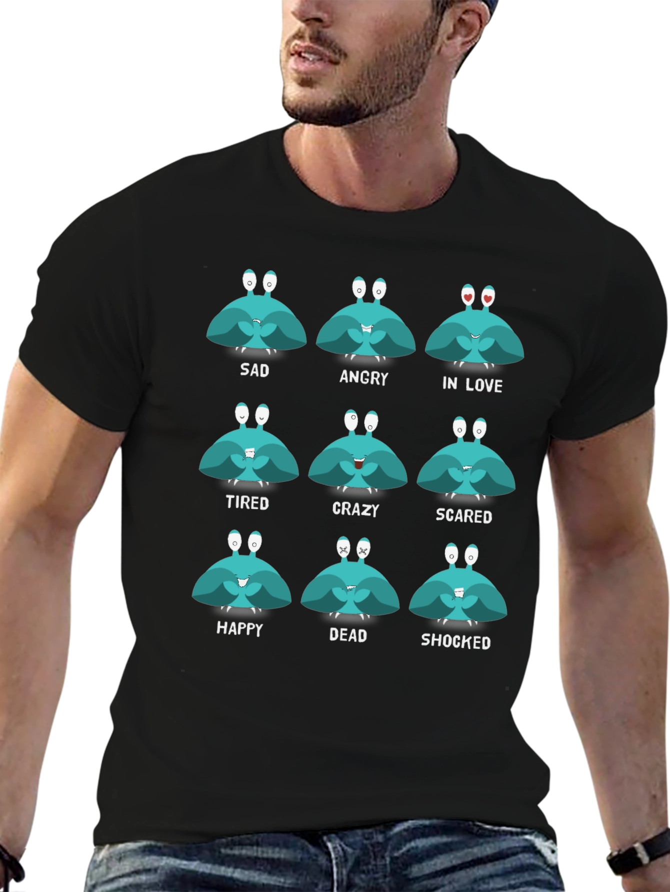 Funny Moods Crab Graphic Black T-Shirt