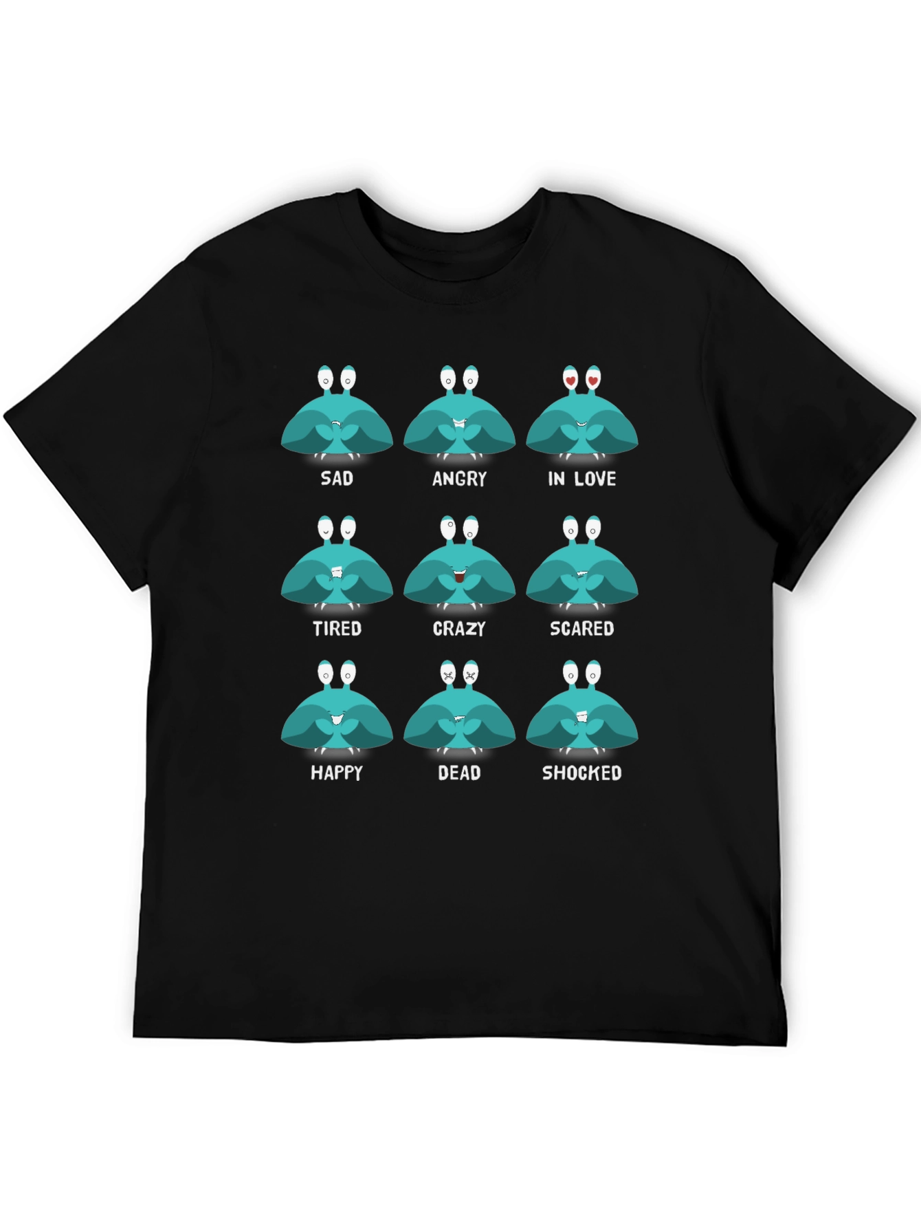 Funny Moods Crab Graphic Black T-Shirt