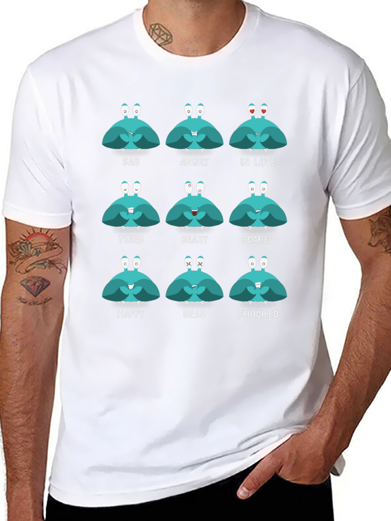 Funny Moods Crab Graphic Black T-Shirt