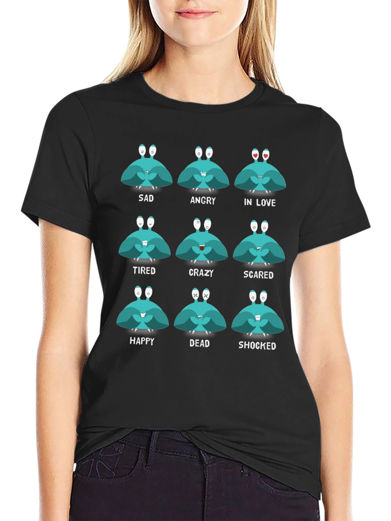 Funny Moods Crab Graphic Black T-Shirt