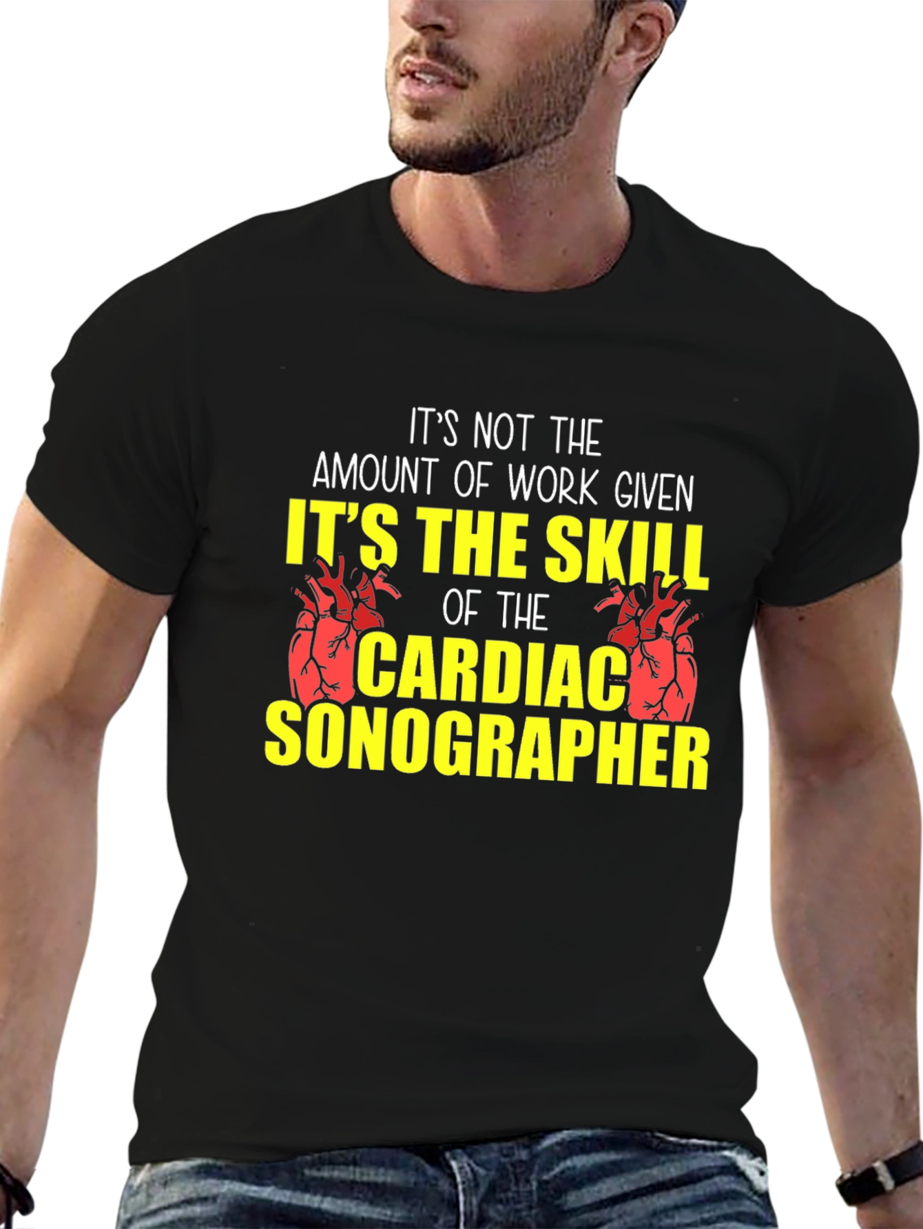 Cardiac Sonographer Skill T-Shirt - Black