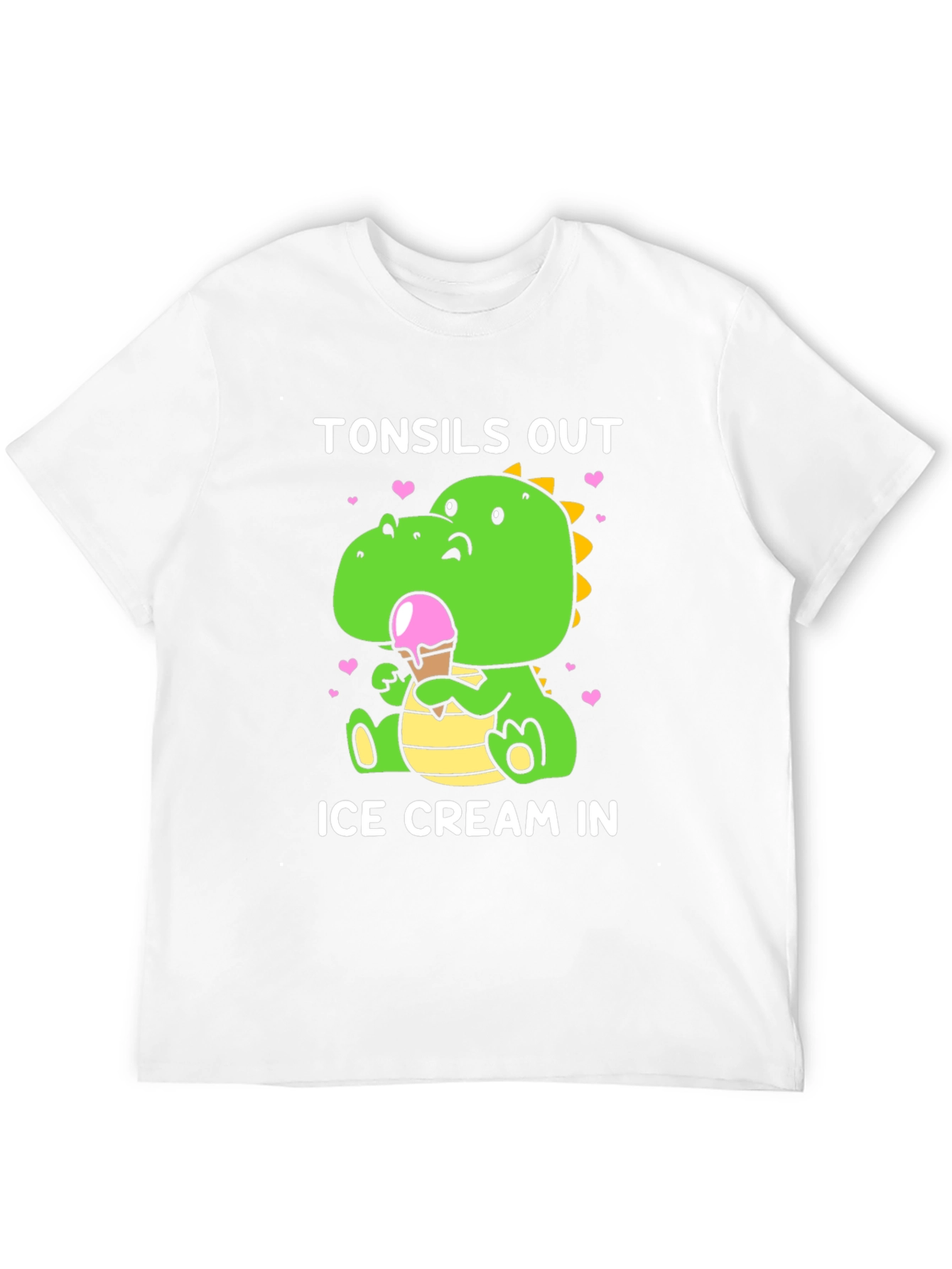 Tonsils Out Ice Cream In Dinosaur T-Shirt