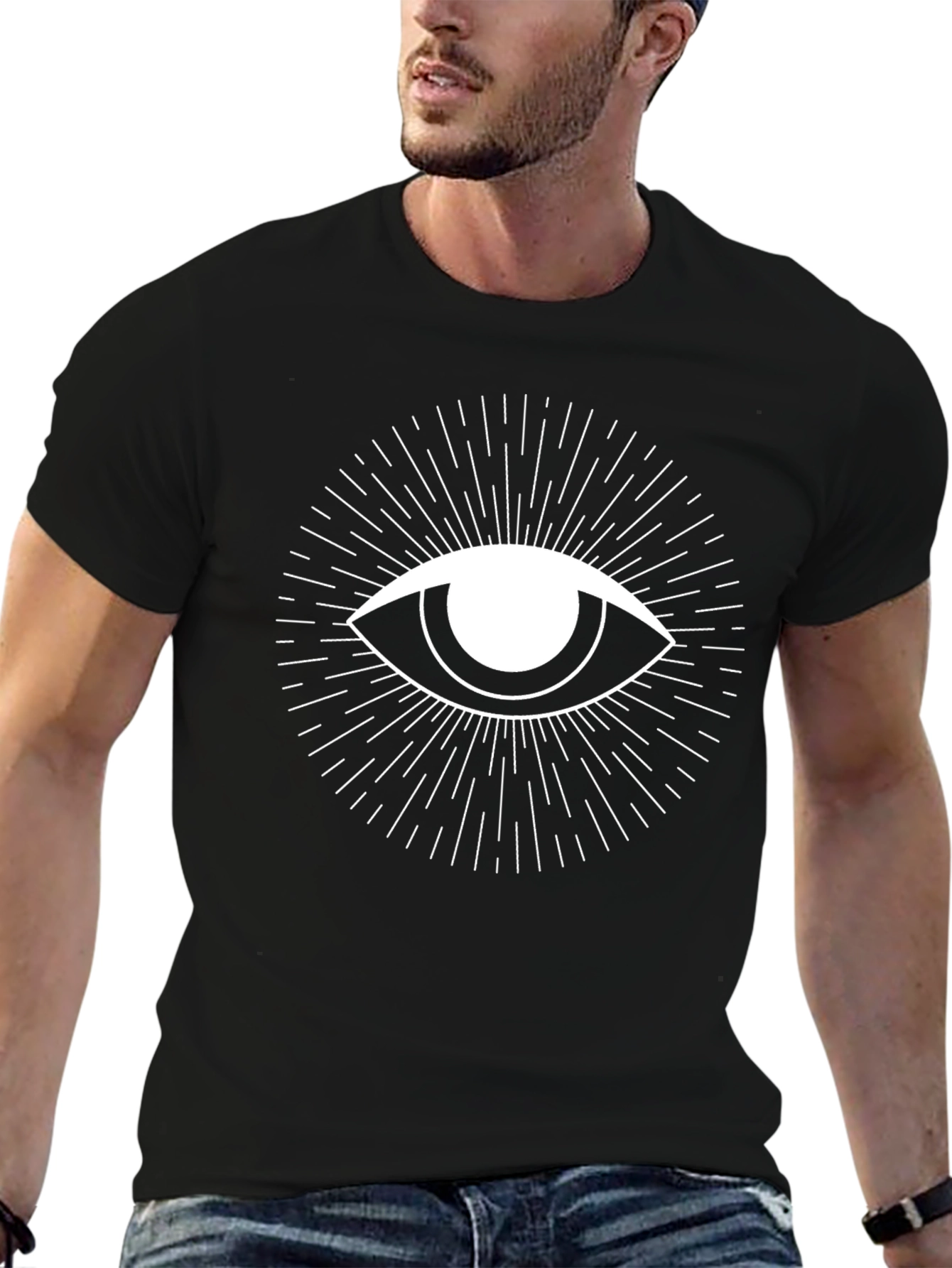 Eye Graphic Black T-Shirt - Illuminati Style Tee