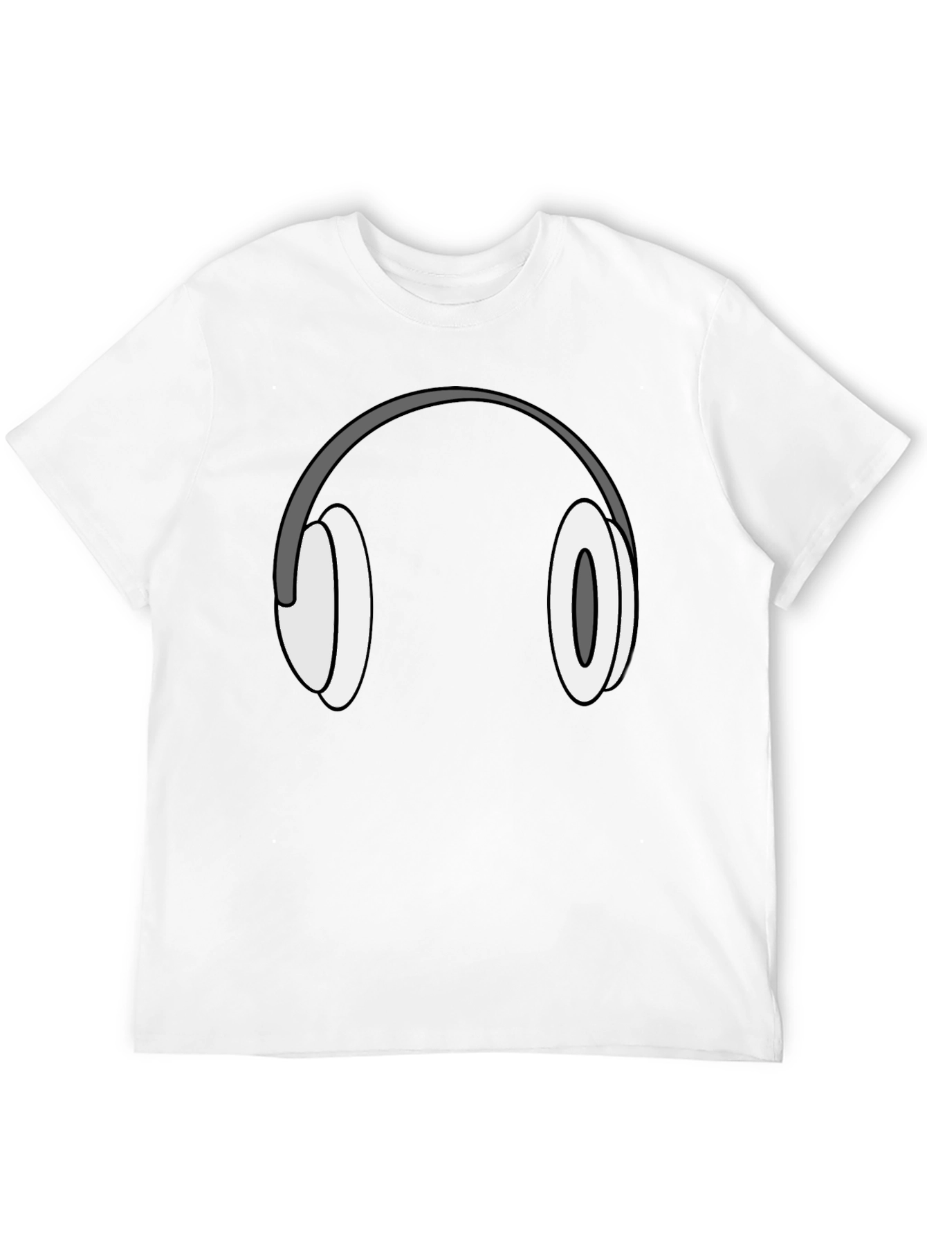 Headphone Graphic T-Shirt - Black Cotton Tee