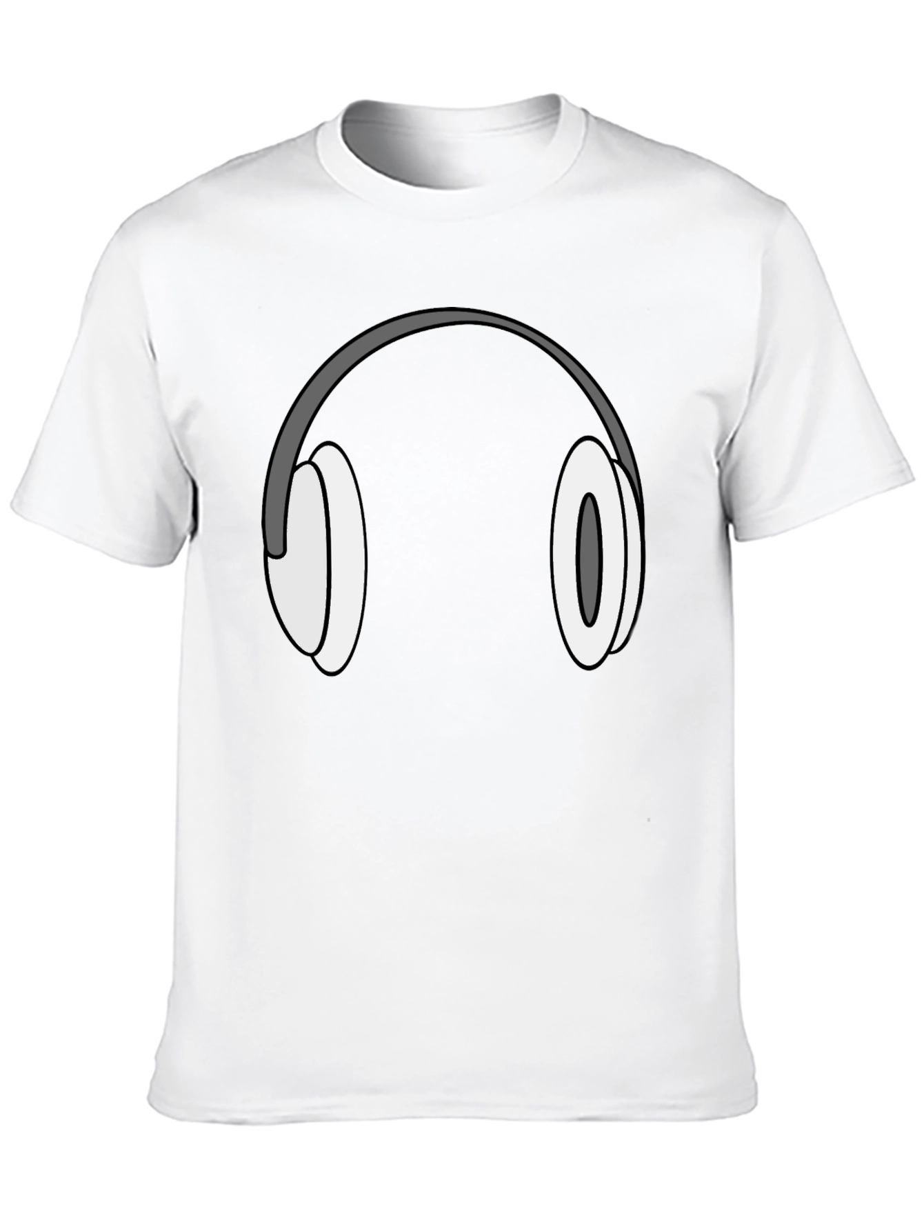 Headphone Graphic T-Shirt - Black Cotton Tee
