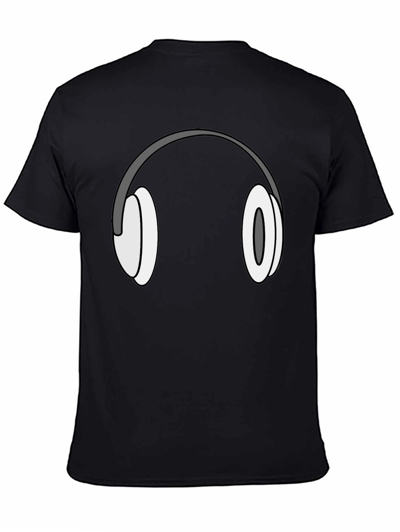 Headphone Graphic T-Shirt - Black Cotton Tee