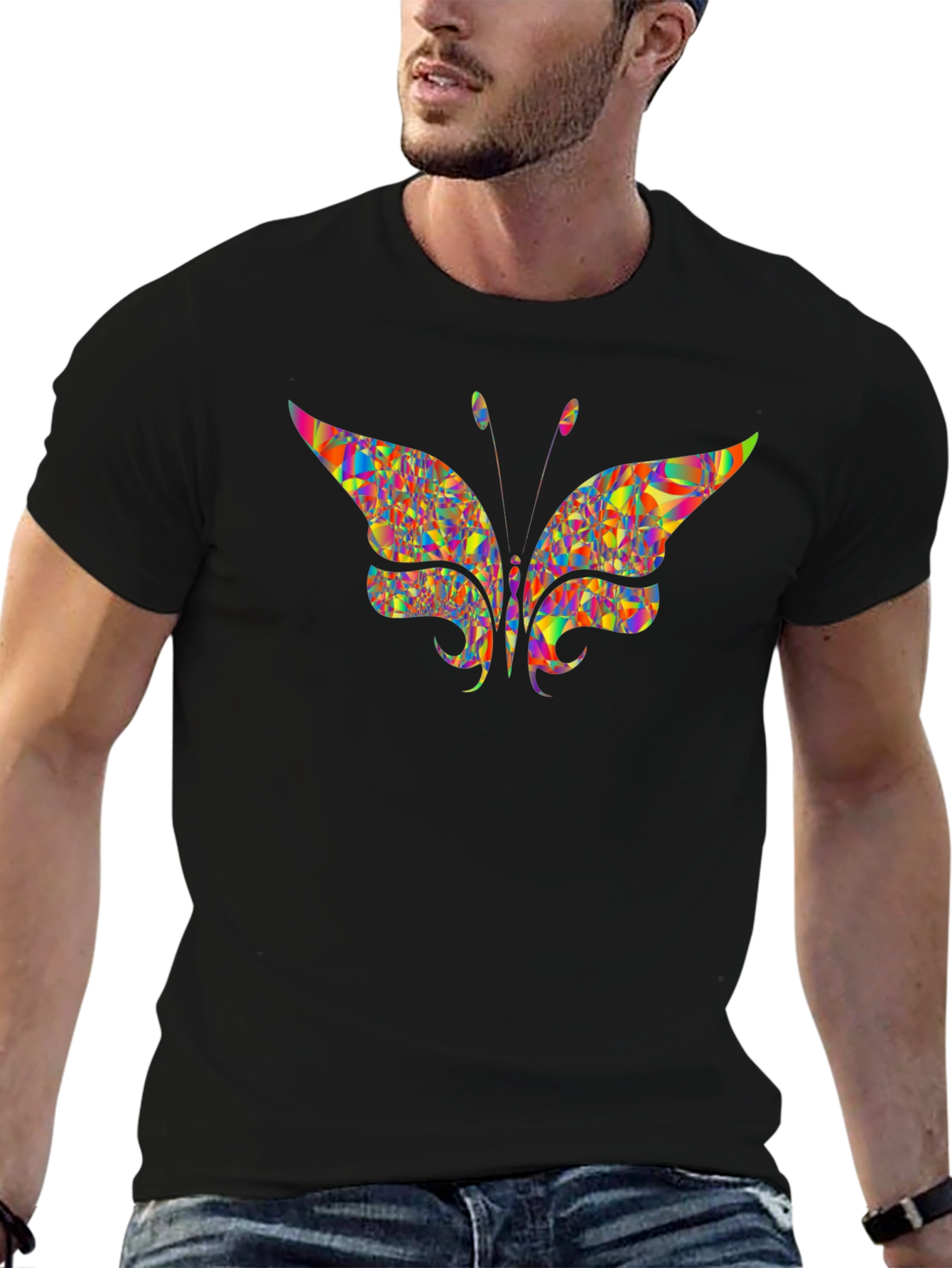 Butterfly Prism Graphic Black T-Shirt
