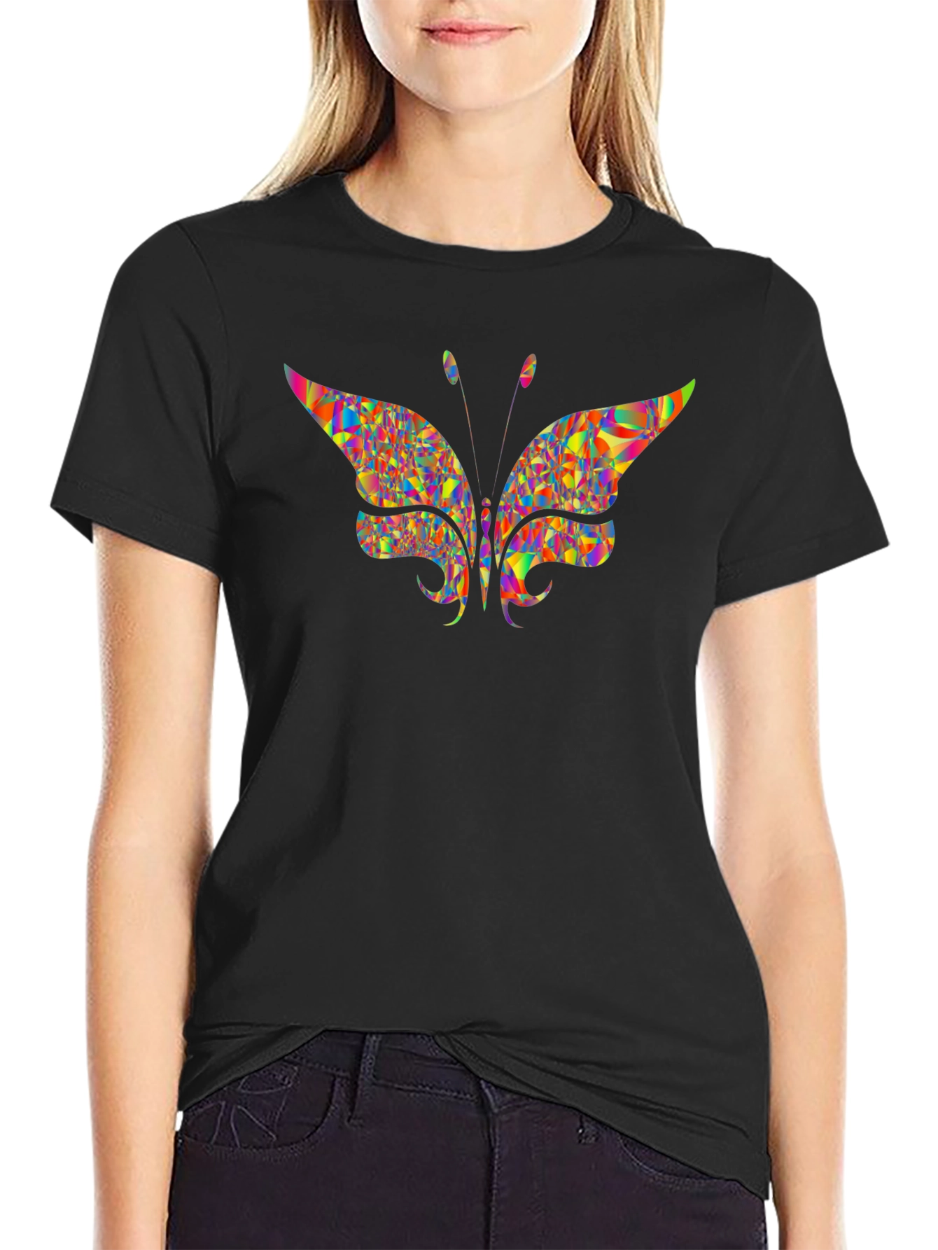 Butterfly Prism Graphic Black T-Shirt