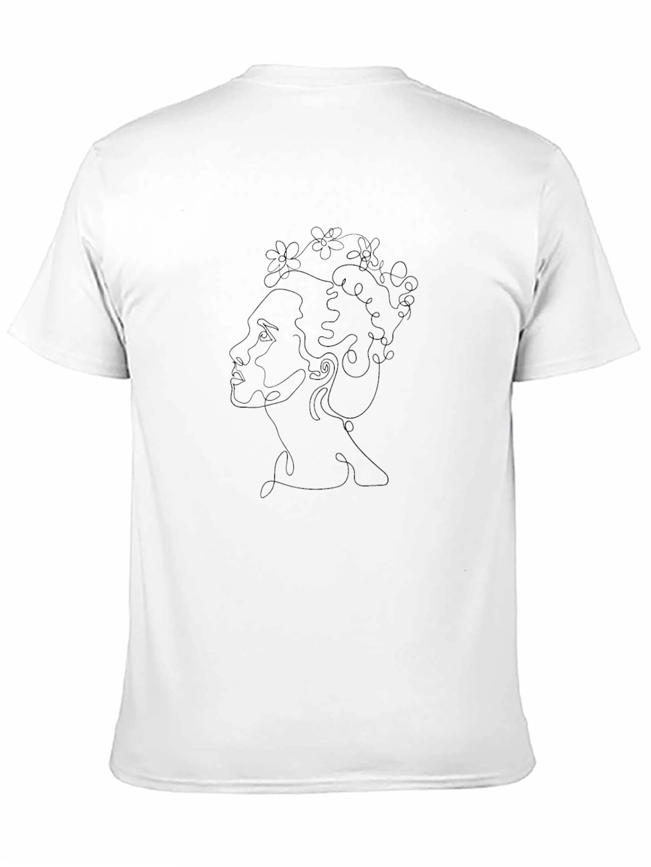 Minimalist Line Art Graphic Tee - Black