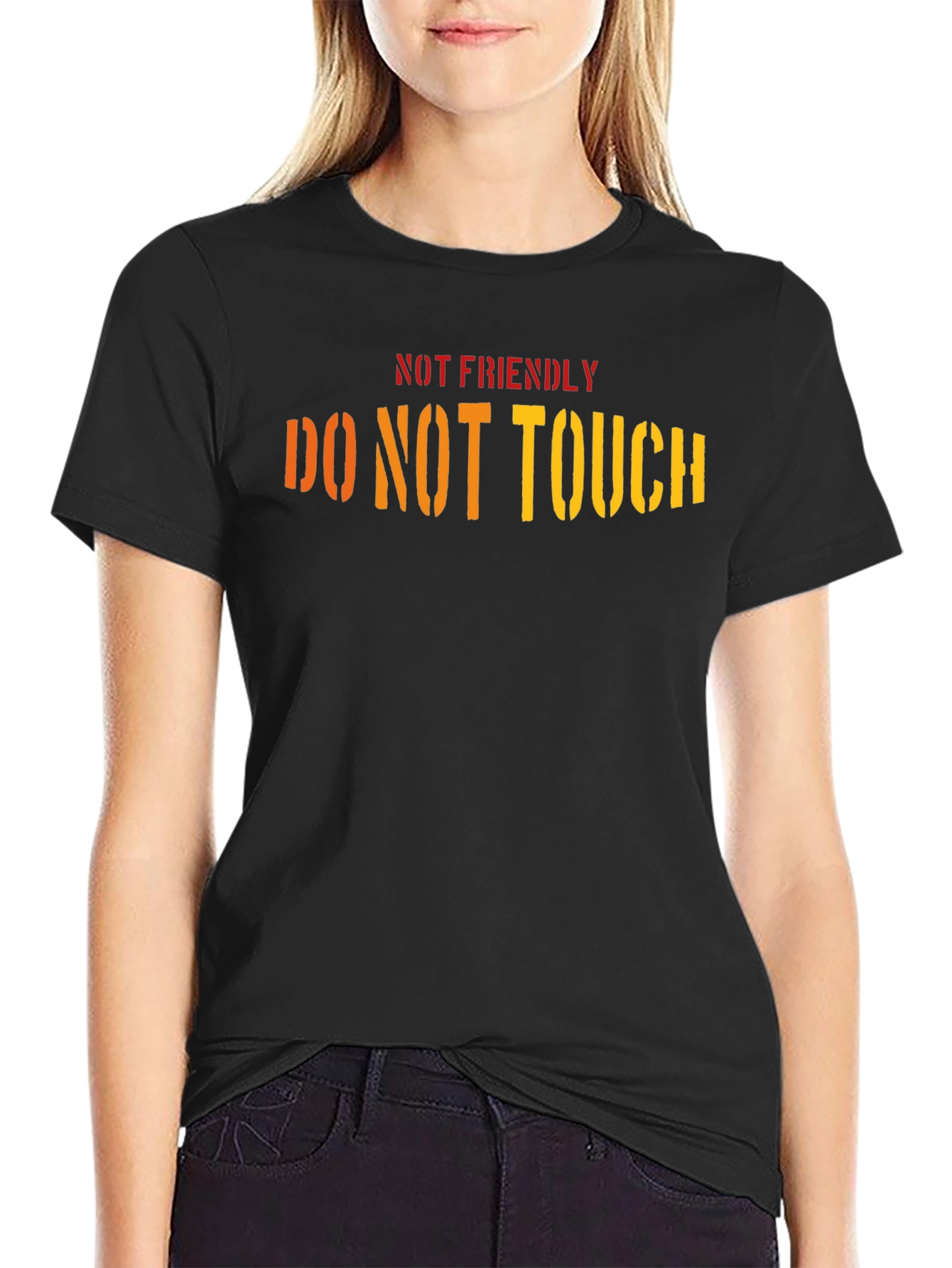 Not Friendly Do Not Touch Black T-Shirt