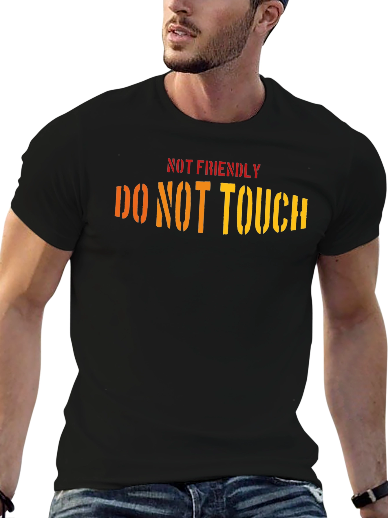 Not Friendly Do Not Touch Black T-Shirt