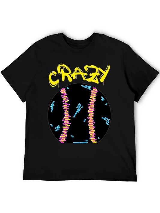 Crazy Graphic Tee - Black Cotton Shirt