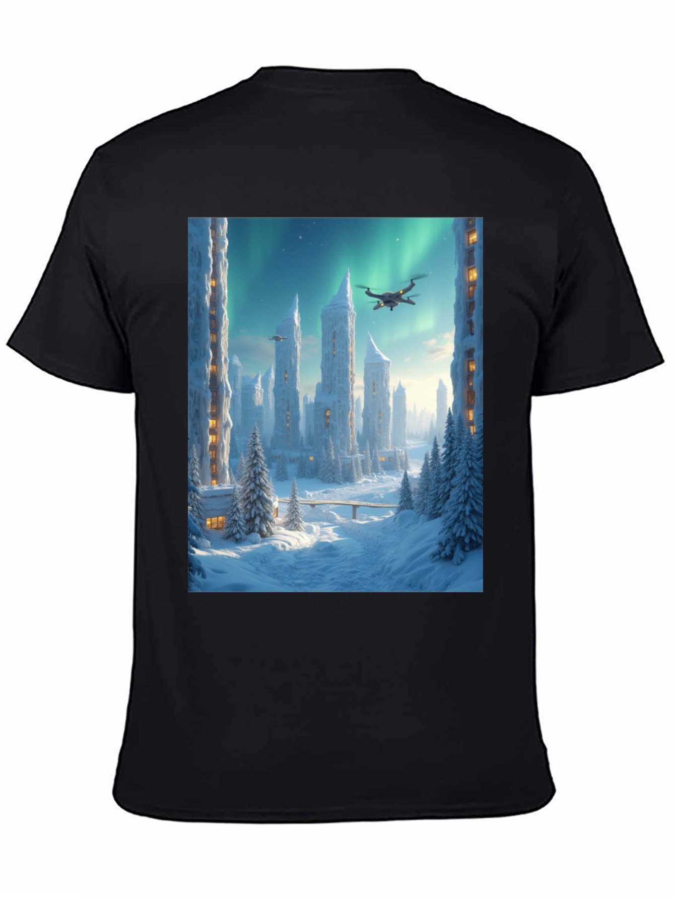 Winter City Drone Graphic Tee