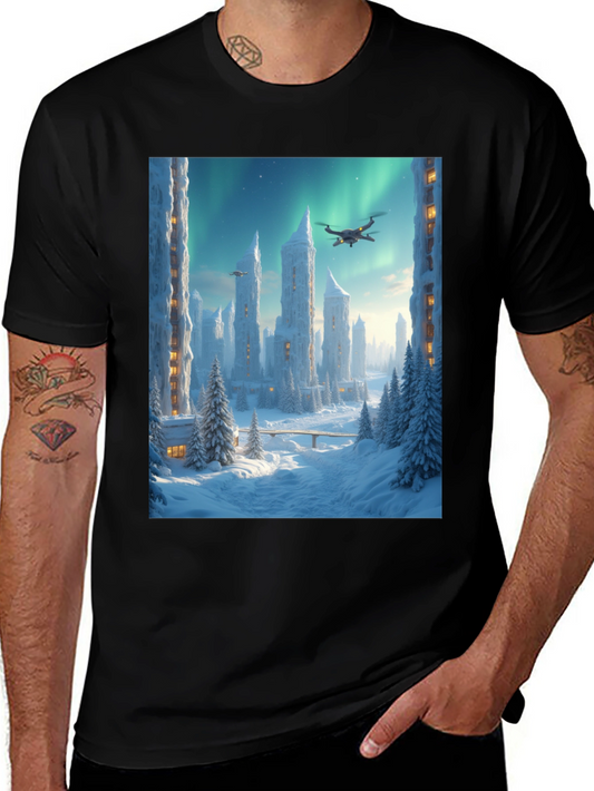 Winter City Drone Graphic Tee