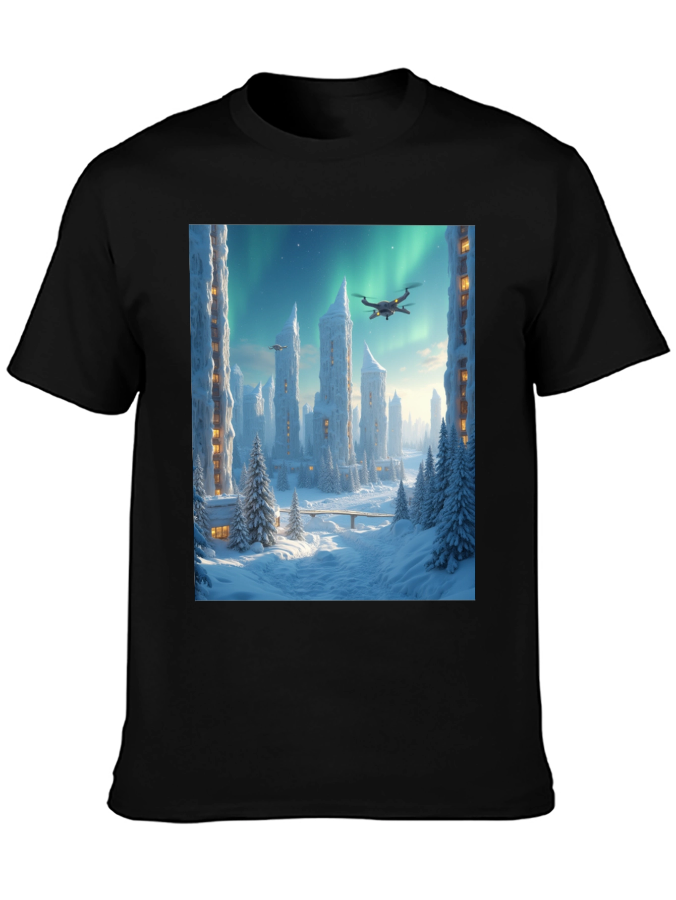 Winter City Drone Graphic Tee