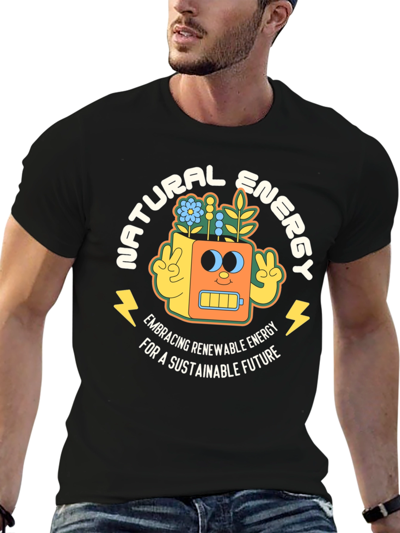 Natural Energy Graphic T-Shirt - Sustainable Future