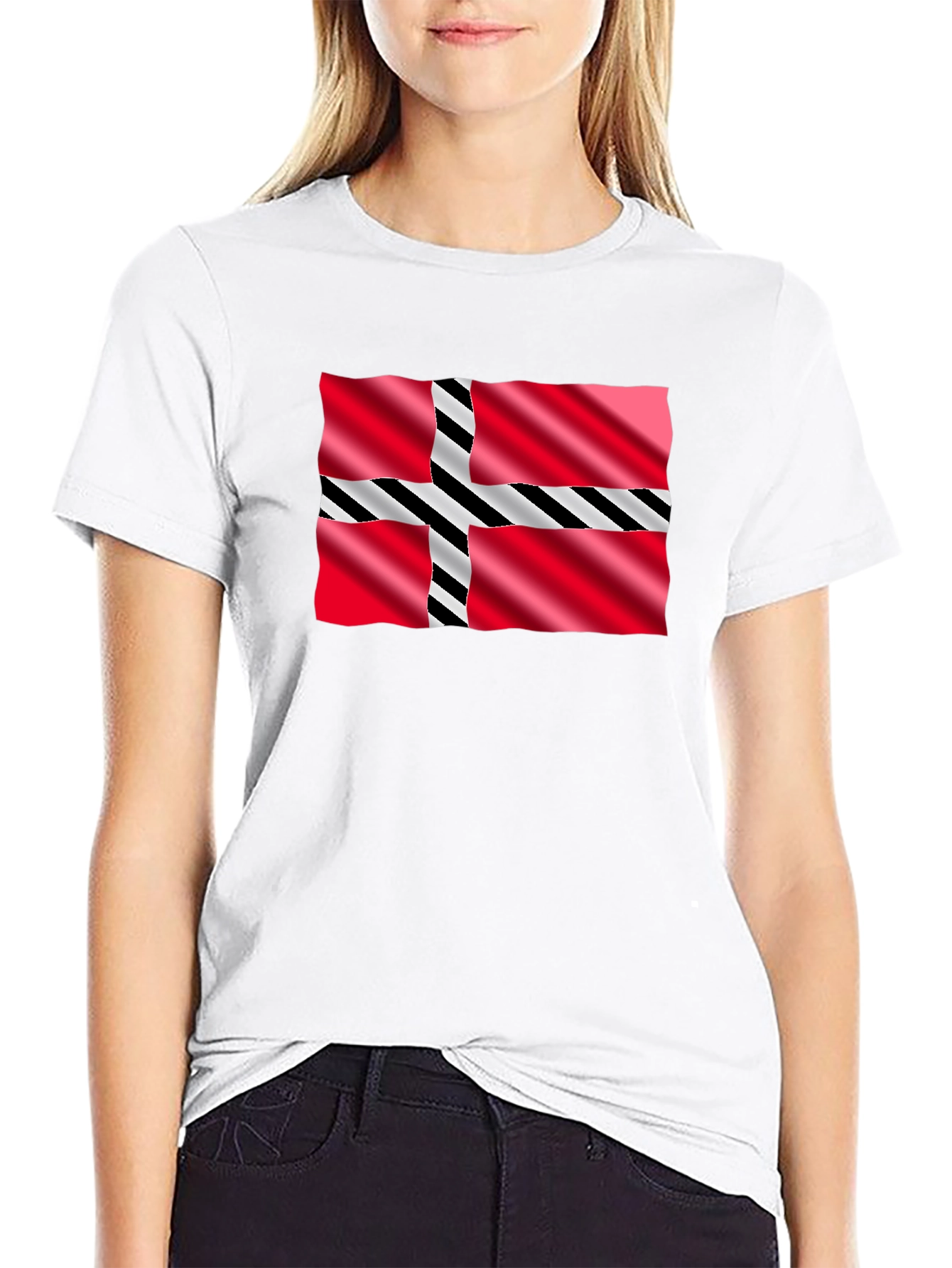 Nordic Flag Graphic Tee - Black Casual T-Shirt