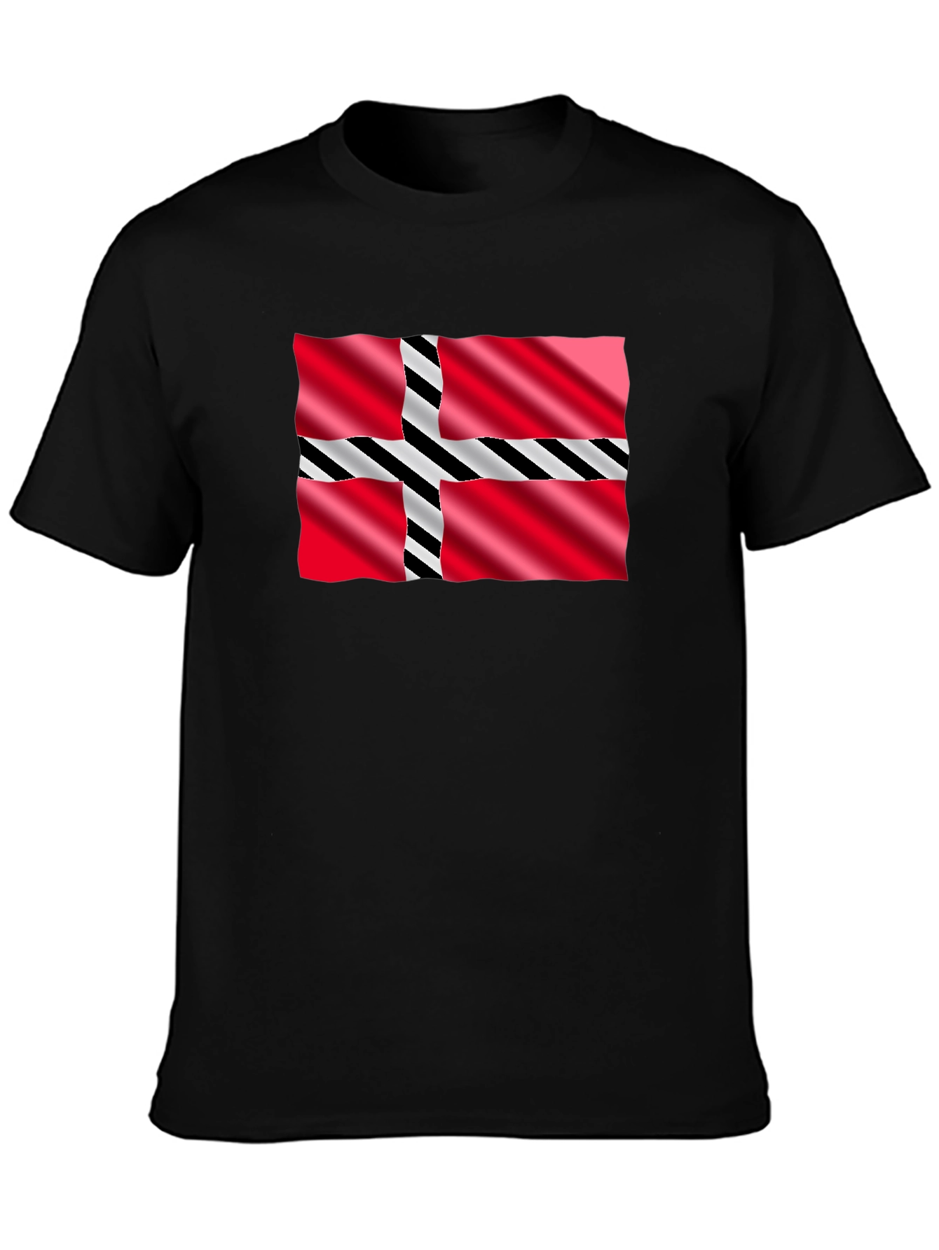 Nordic Flag Graphic Tee - Black Casual T-Shirt
