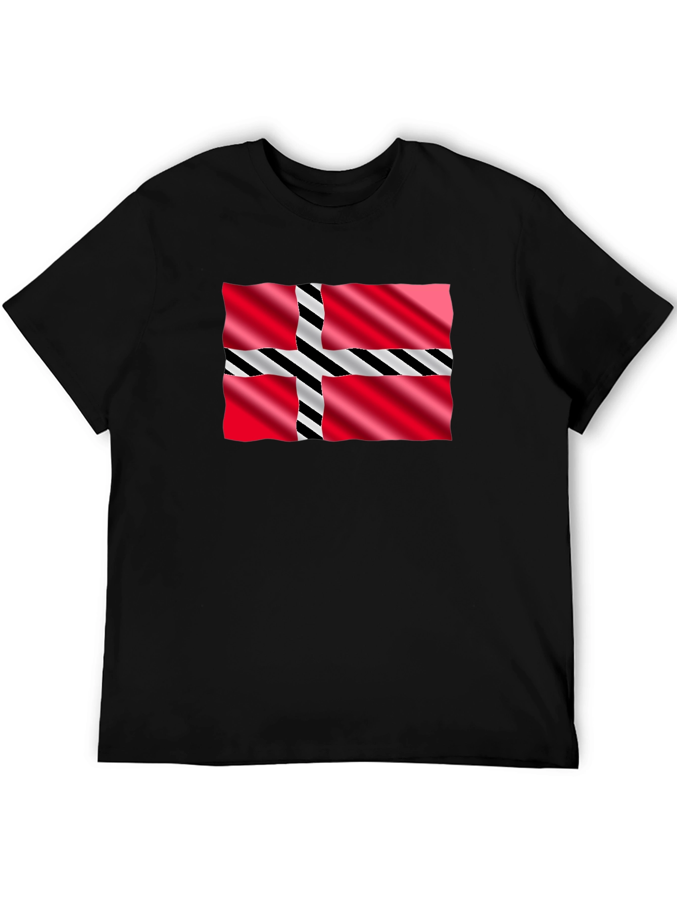 Nordic Flag Graphic Tee - Black Casual T-Shirt