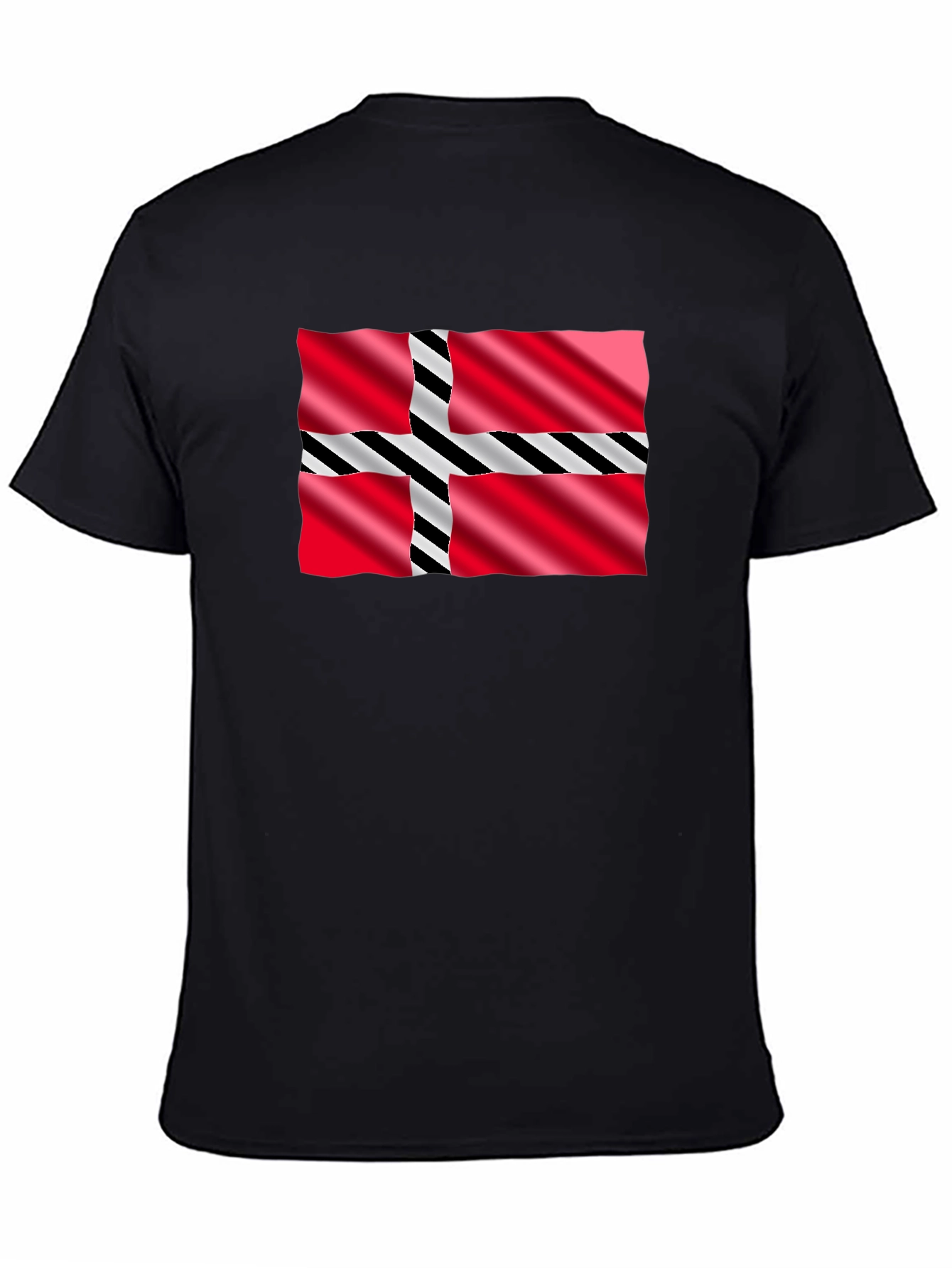 Nordic Flag Graphic Tee - Black Casual T-Shirt