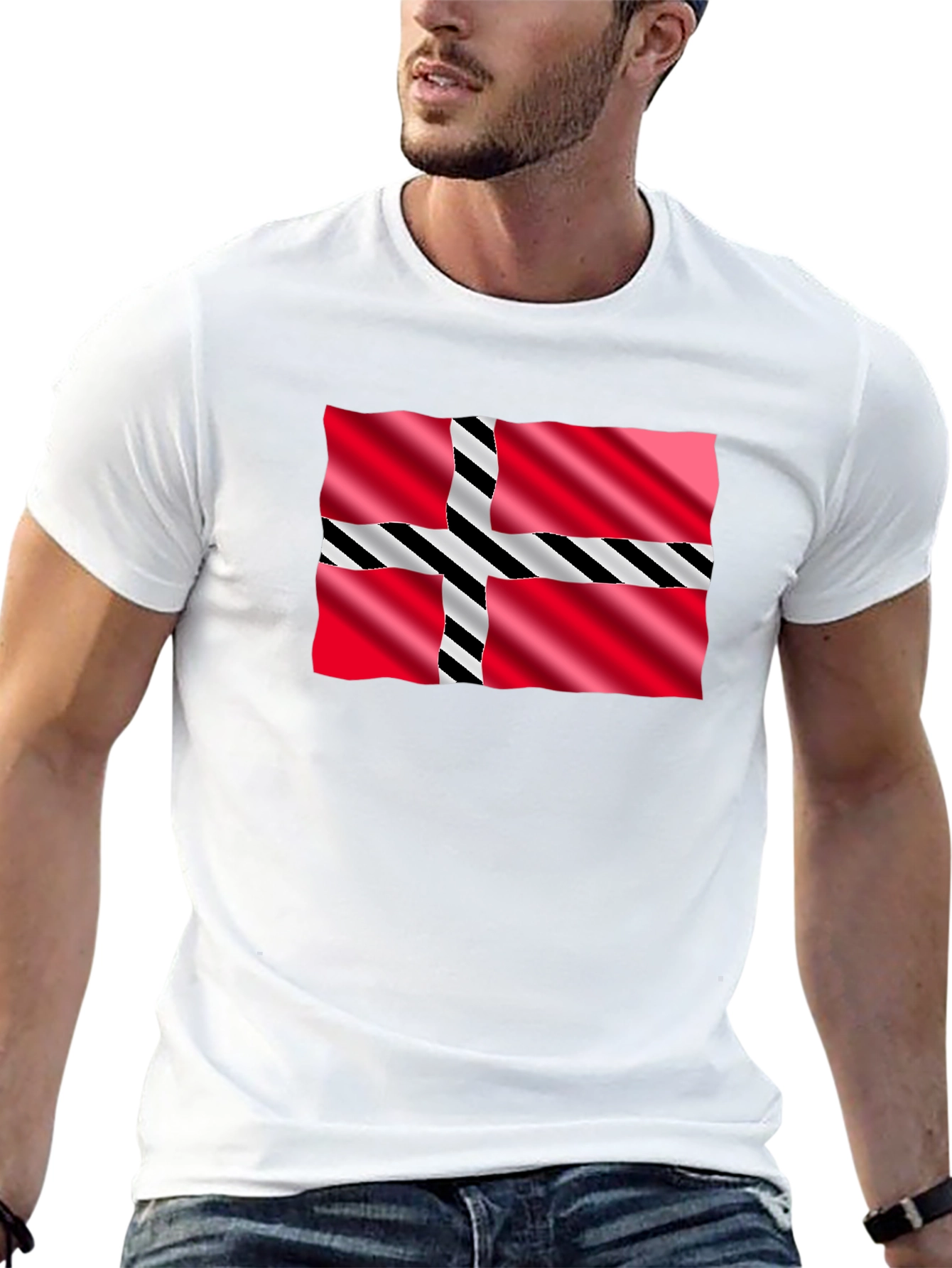 Nordic Flag Graphic Tee - Black Casual T-Shirt