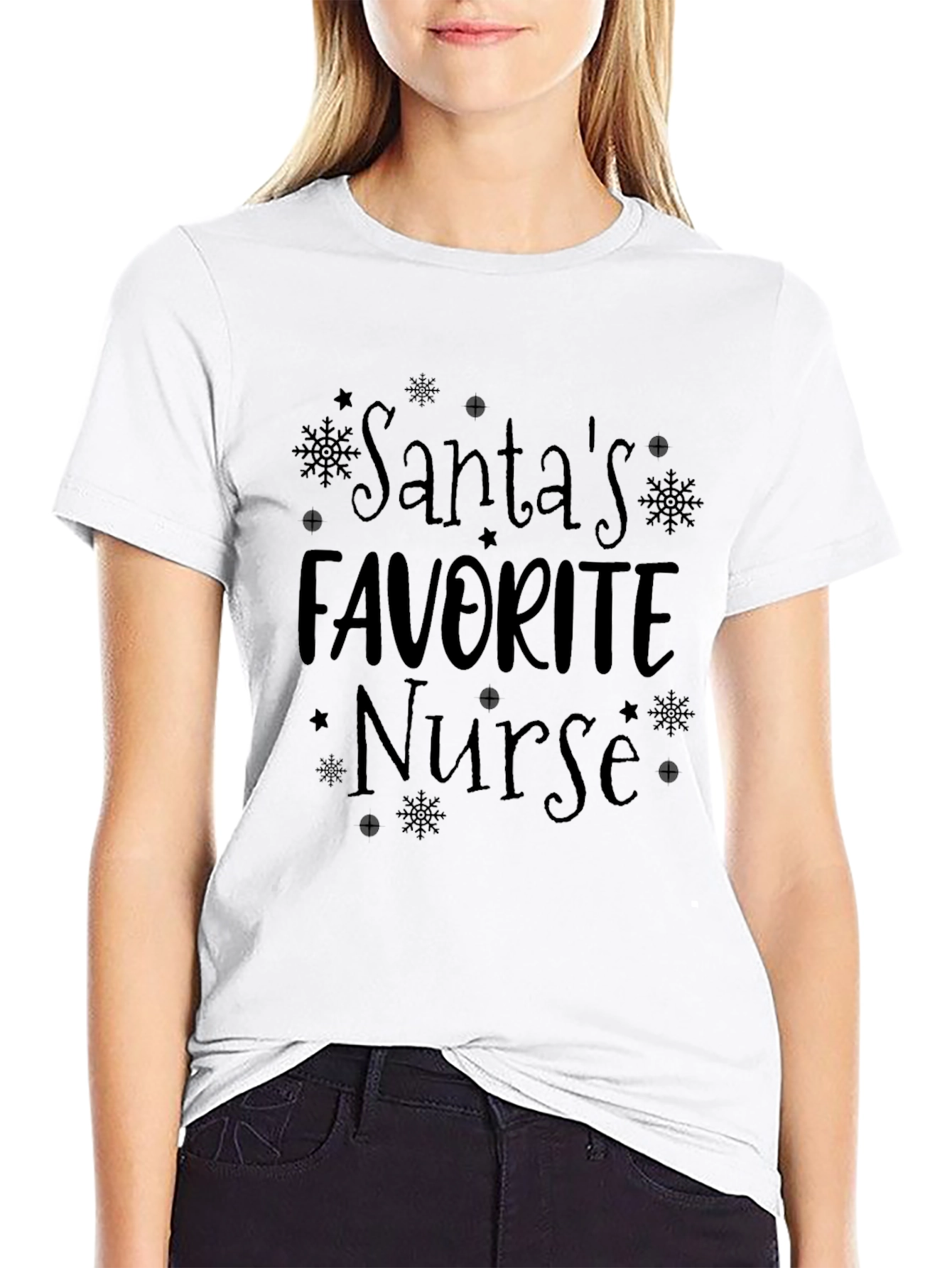 Santas Favorite Nurse T-Shirt Holiday Tee