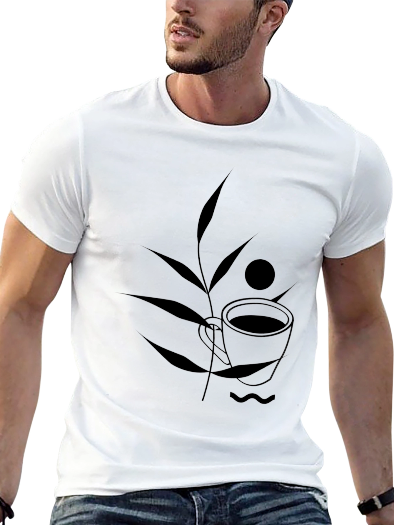 Minimalist Coffee Cup Graphic T-Shirt