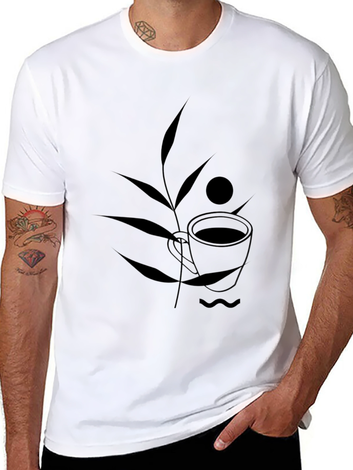 Minimalist Coffee Cup Graphic T-Shirt