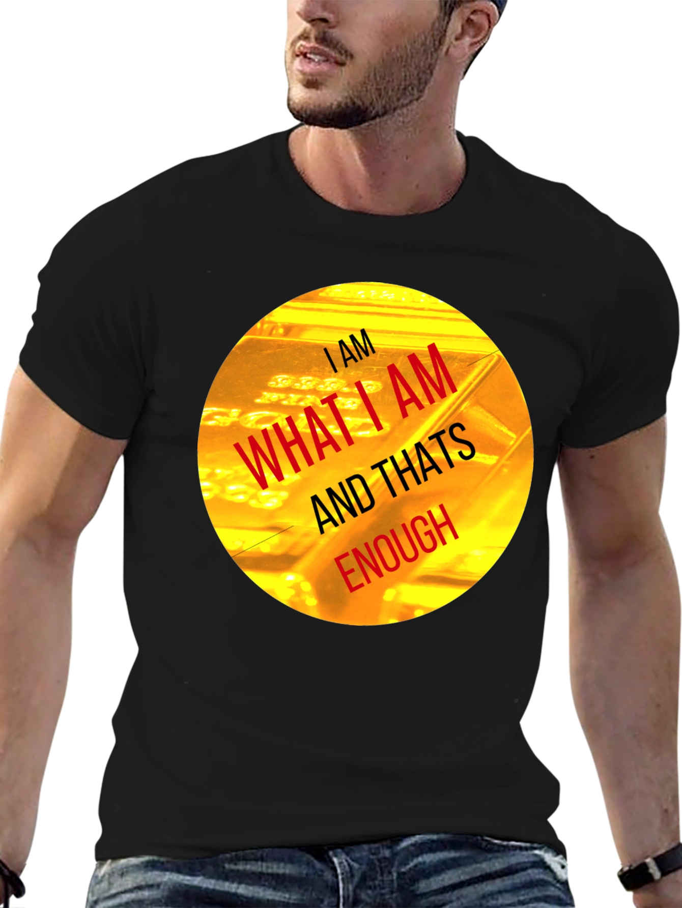 I AM Enough Graphic Tee - Black Crew Neck