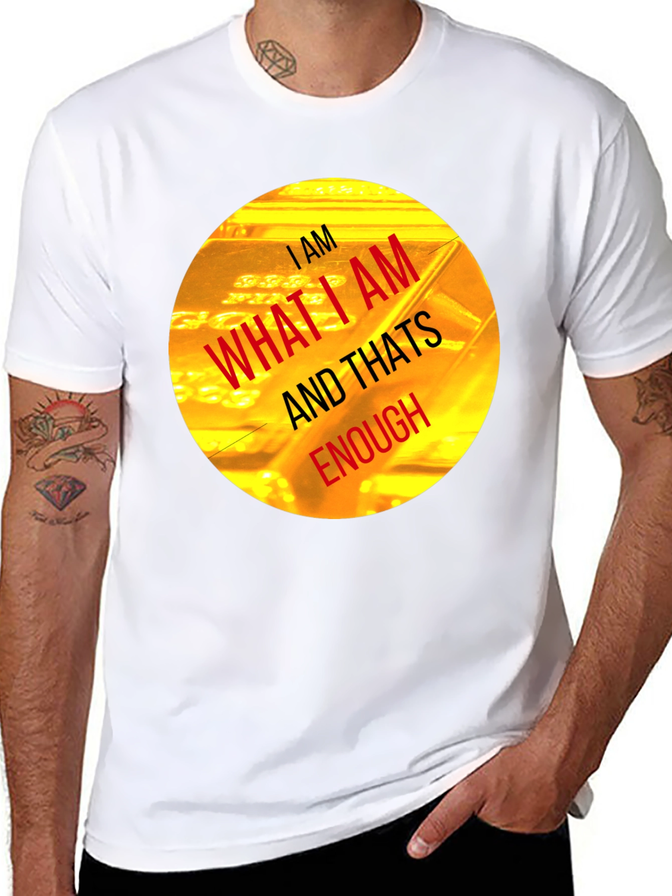 I AM Enough Graphic Tee - Black Crew Neck