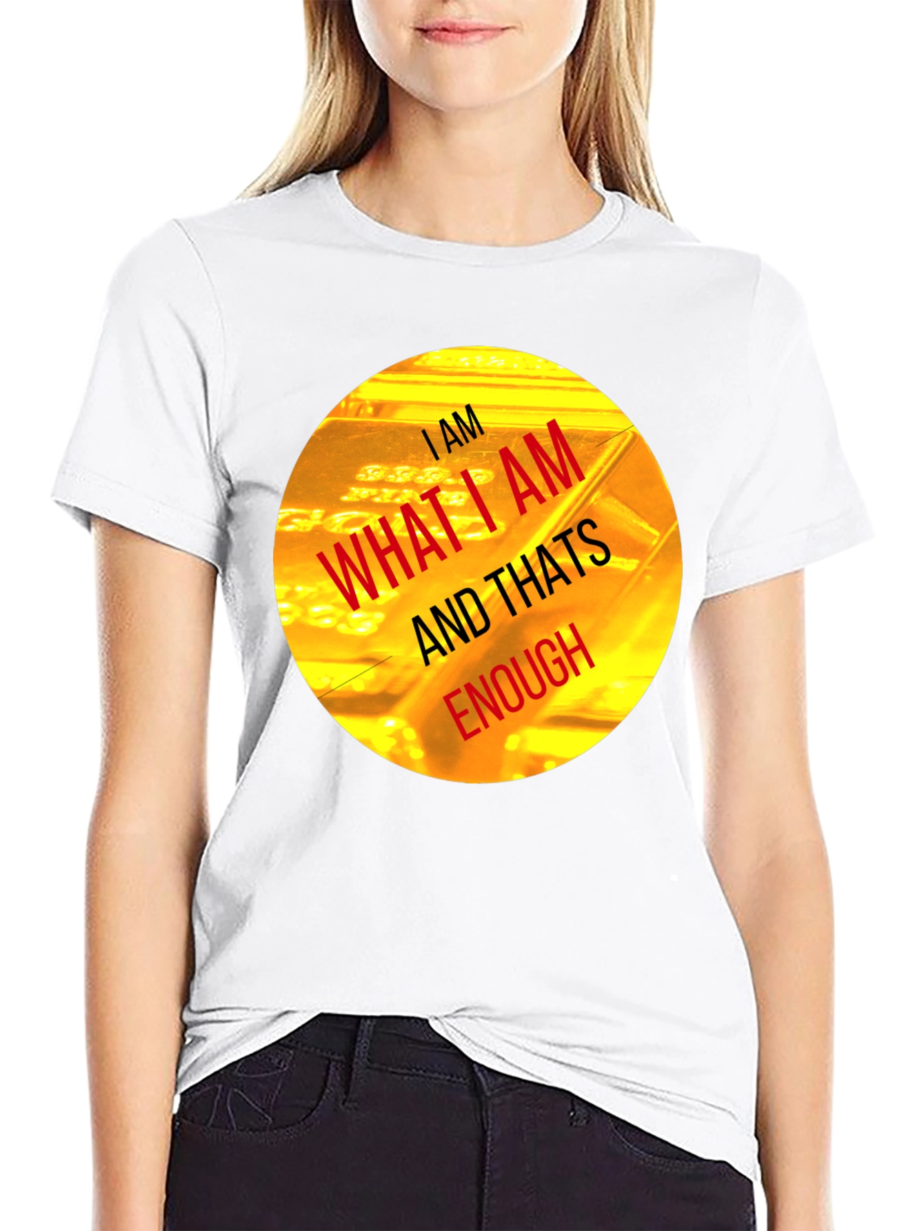 I AM Enough Graphic Tee - Black Crew Neck