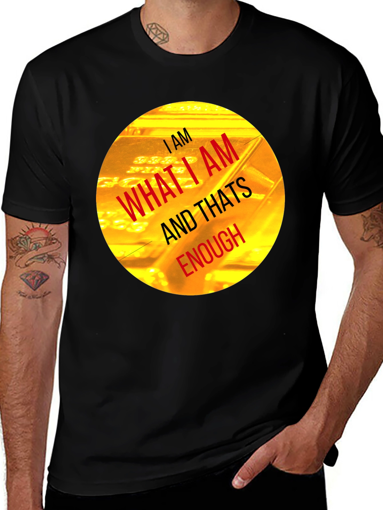 I AM Enough Graphic Tee - Black Crew Neck