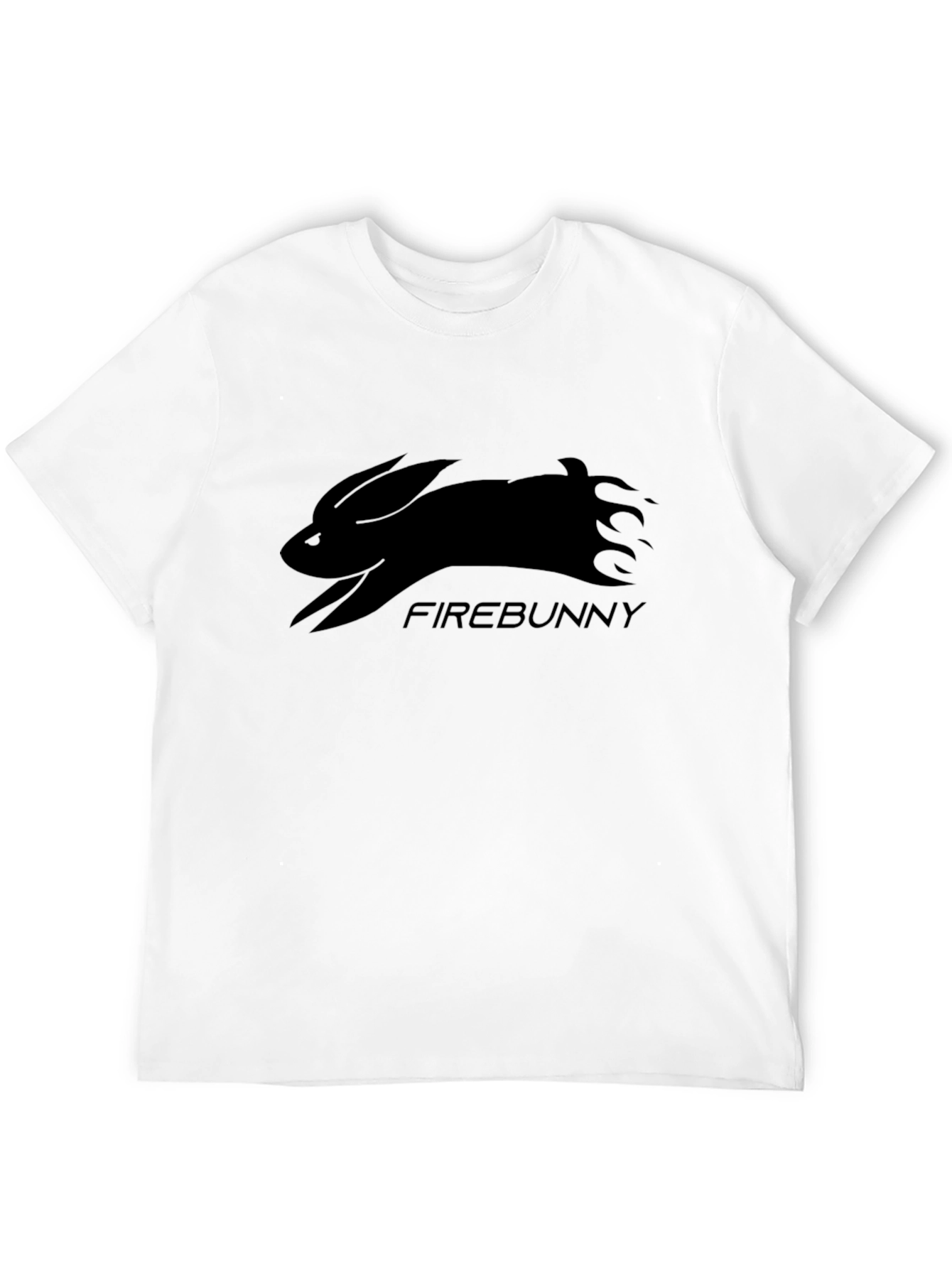 FireBunny Graphic T-Shirt - Sleek Black Cotton Tee