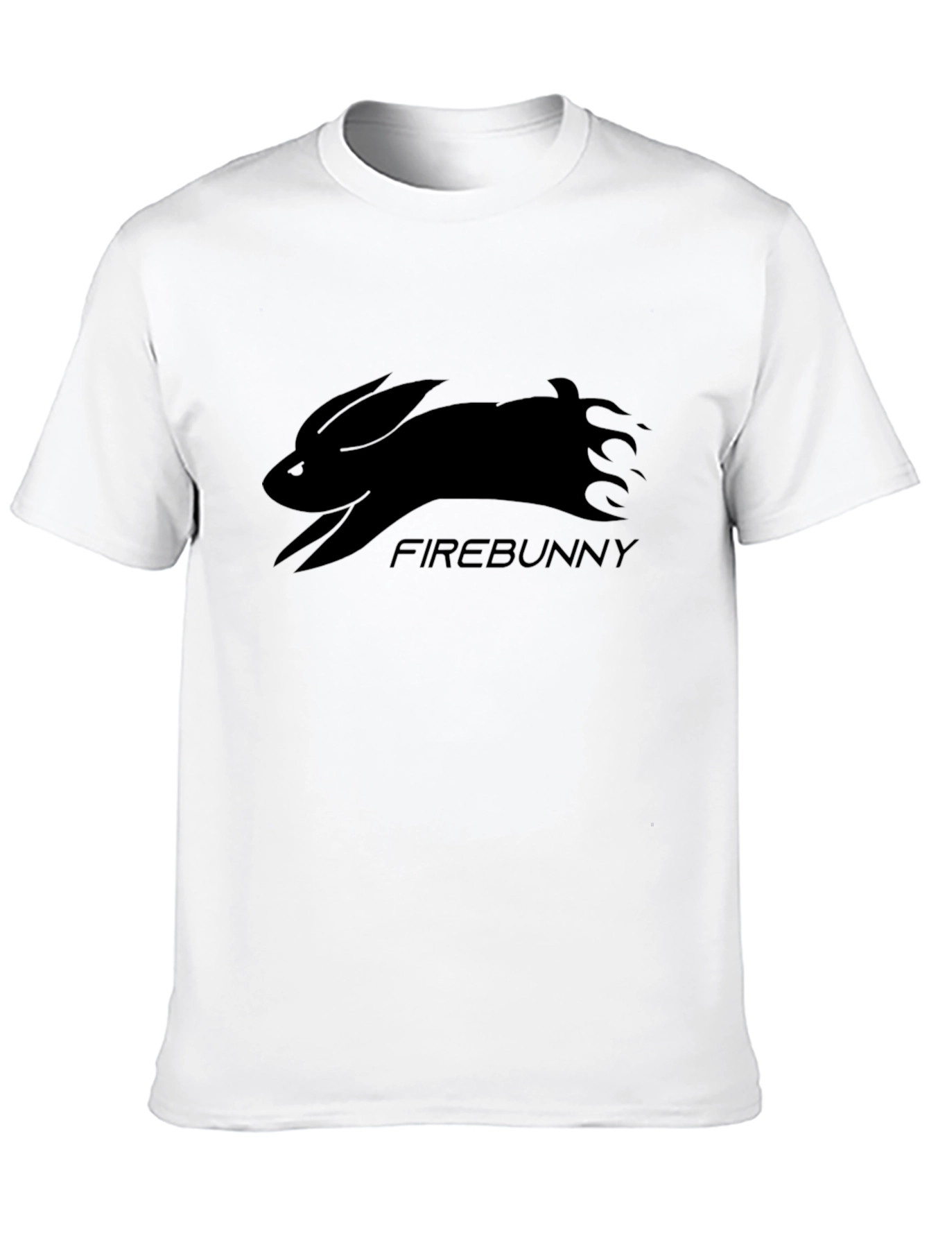 FireBunny Graphic T-Shirt - Sleek Black Cotton Tee
