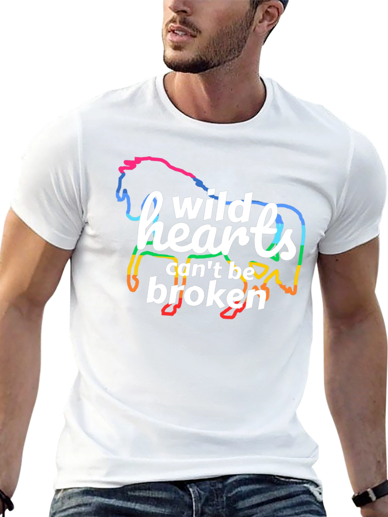 Wild Hearts Horse Graphic T-Shirt - Black
