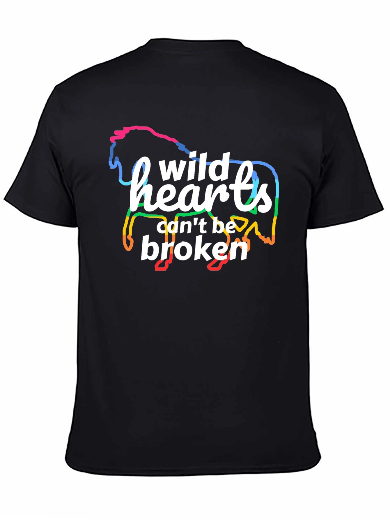 Wild Hearts Horse Graphic T-Shirt - Black