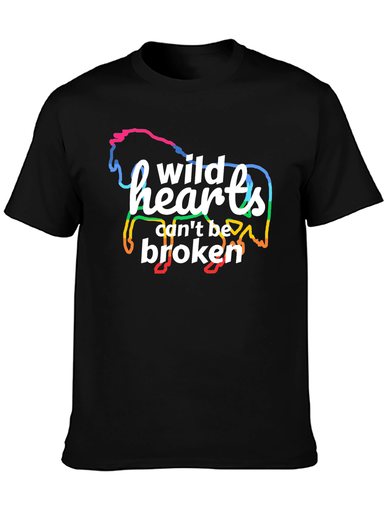 Wild Hearts Horse Graphic T-Shirt - Black