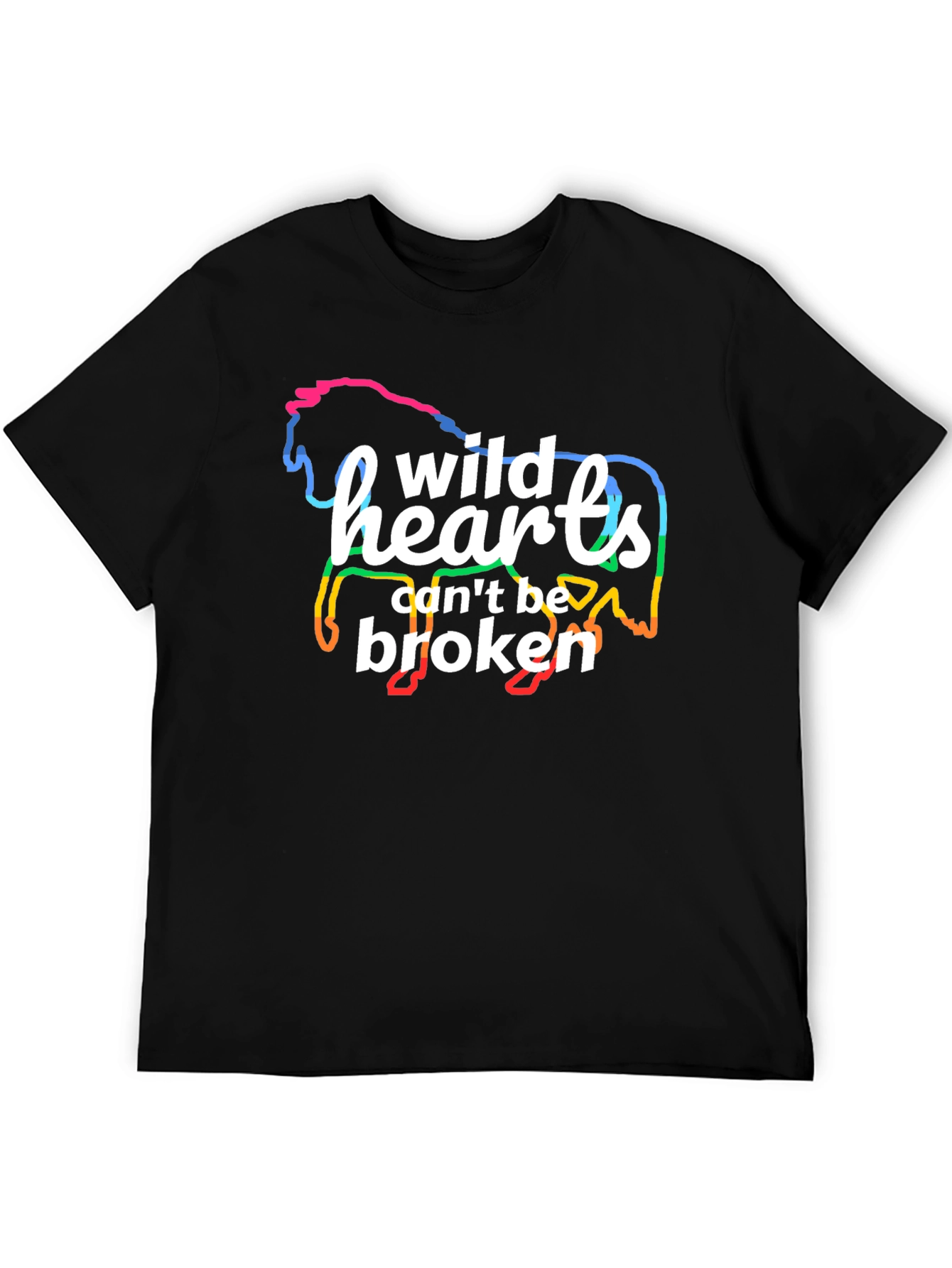 Wild Hearts Horse Graphic T-Shirt - Black