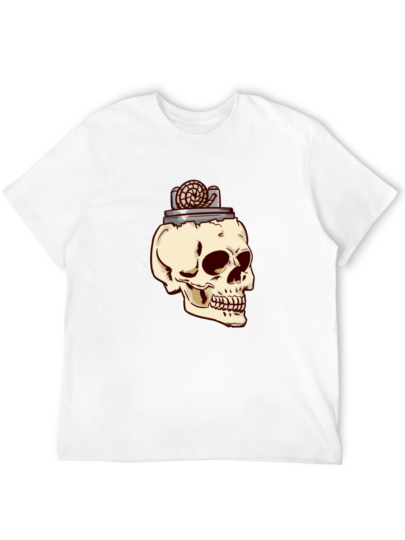 Skull & Lighter Graphic T-Shirt - Casual Style