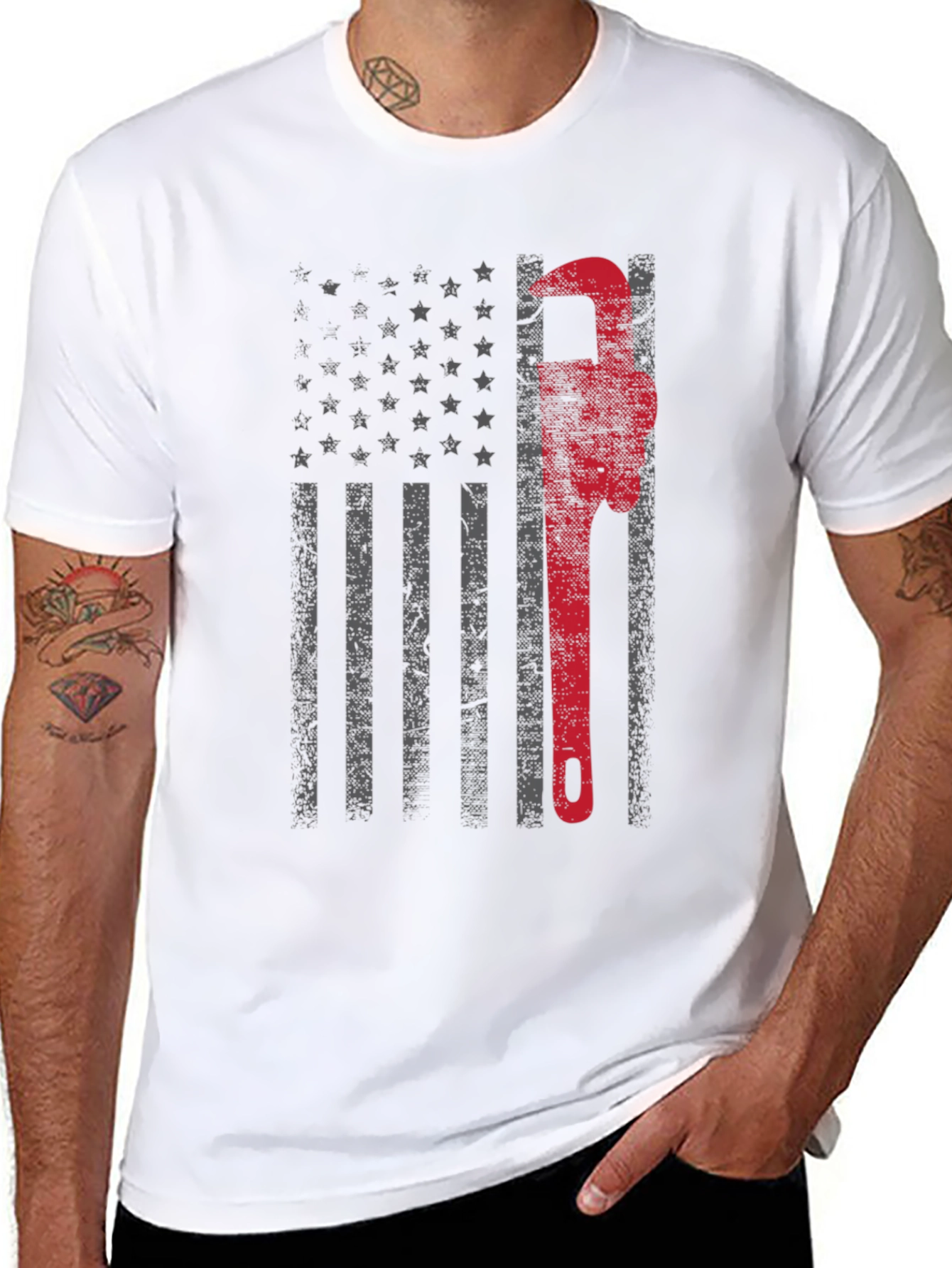 Plumber American Flag Graphic Tee