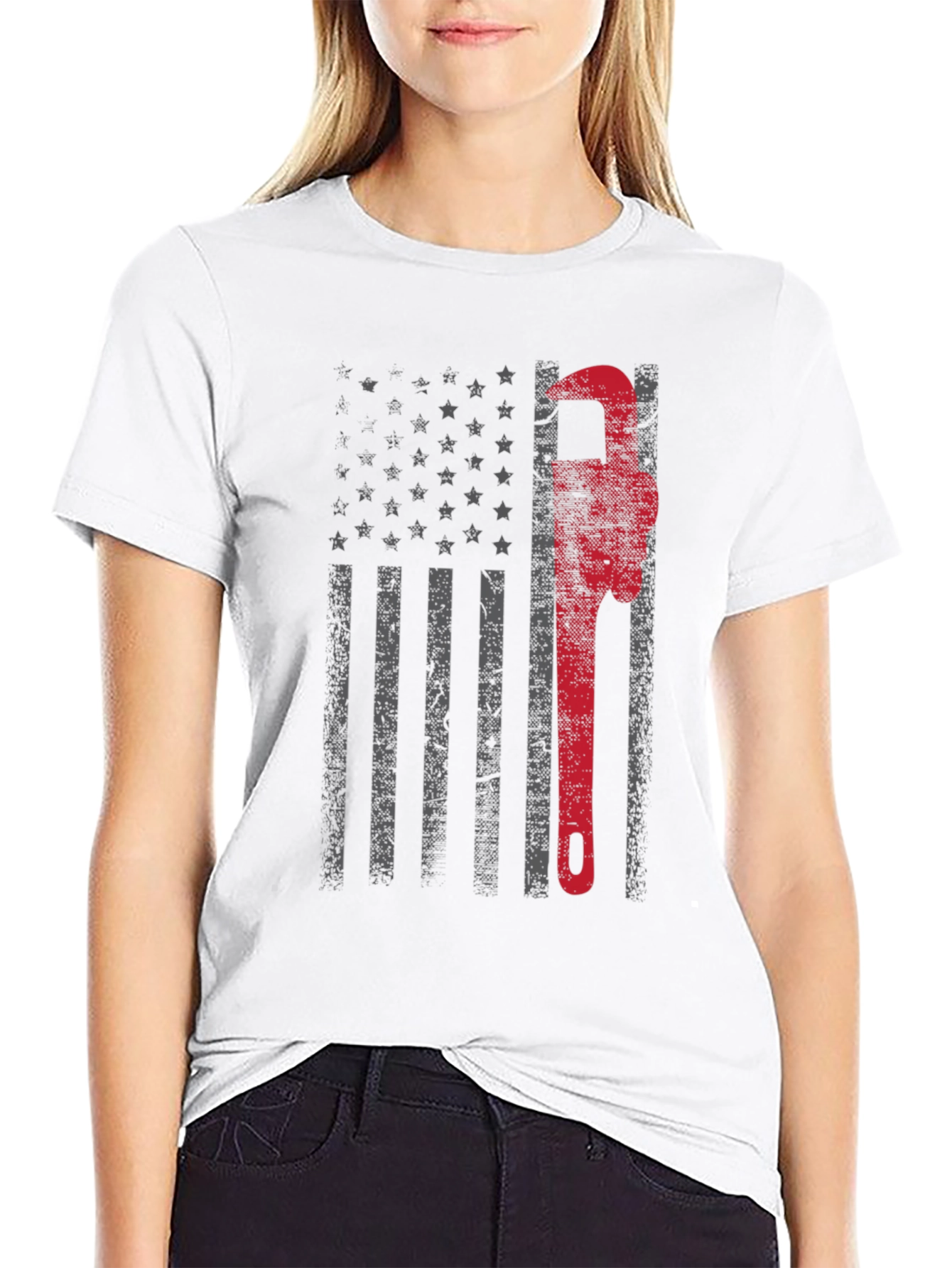 Plumber American Flag Graphic Tee