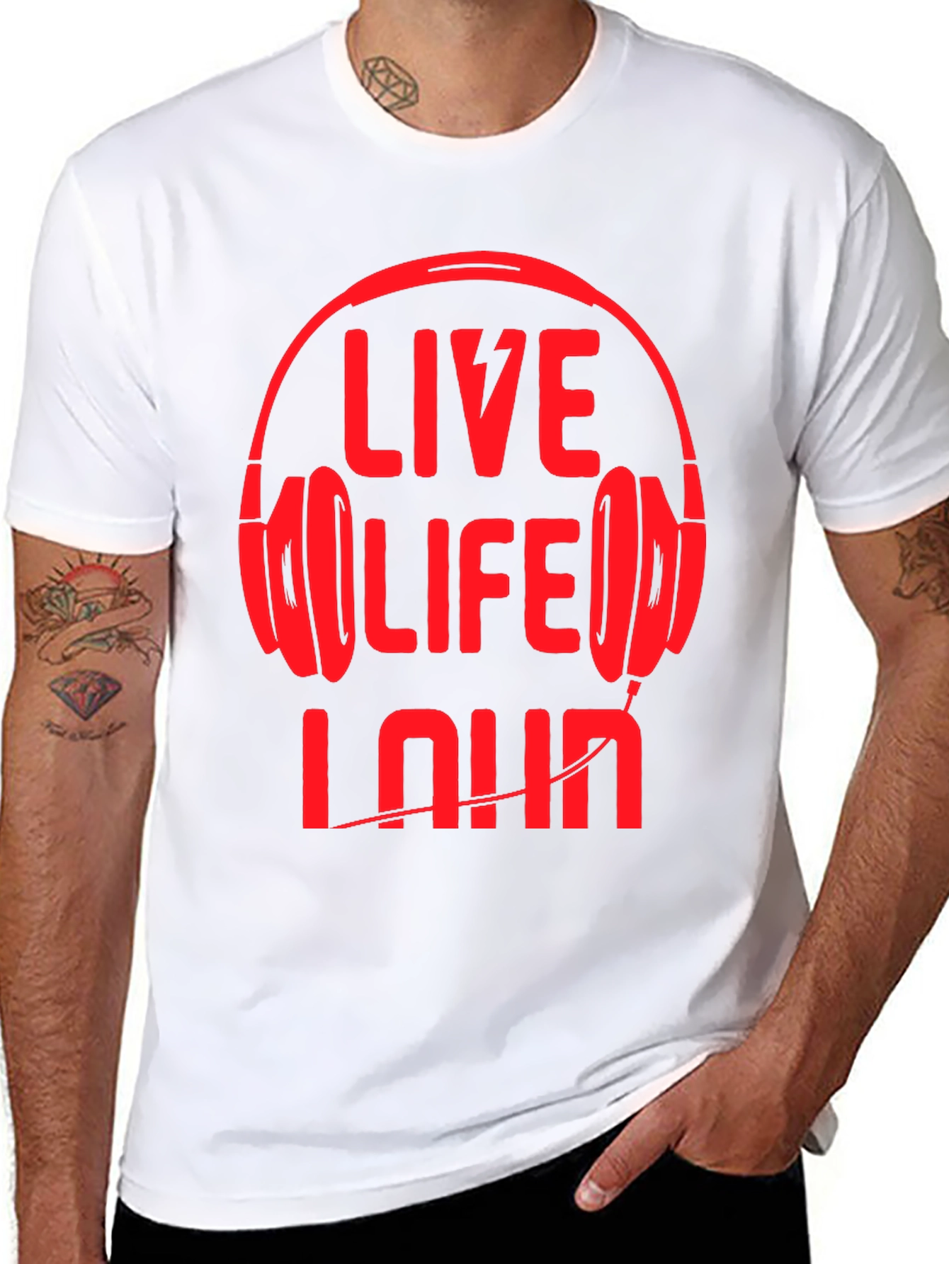 Live Life Loud Graphic Tee - Black T-Shirt
