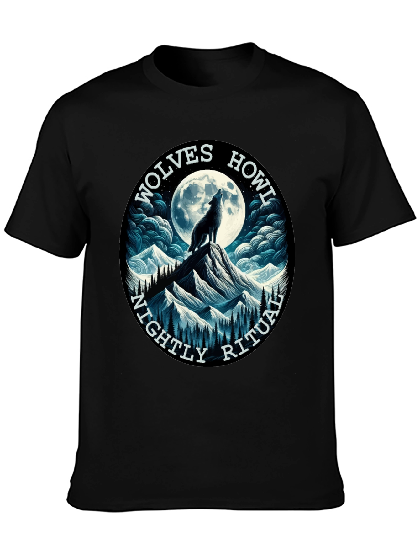 Wolves Howl Nightly Ritual Black Graphic T-Shirt