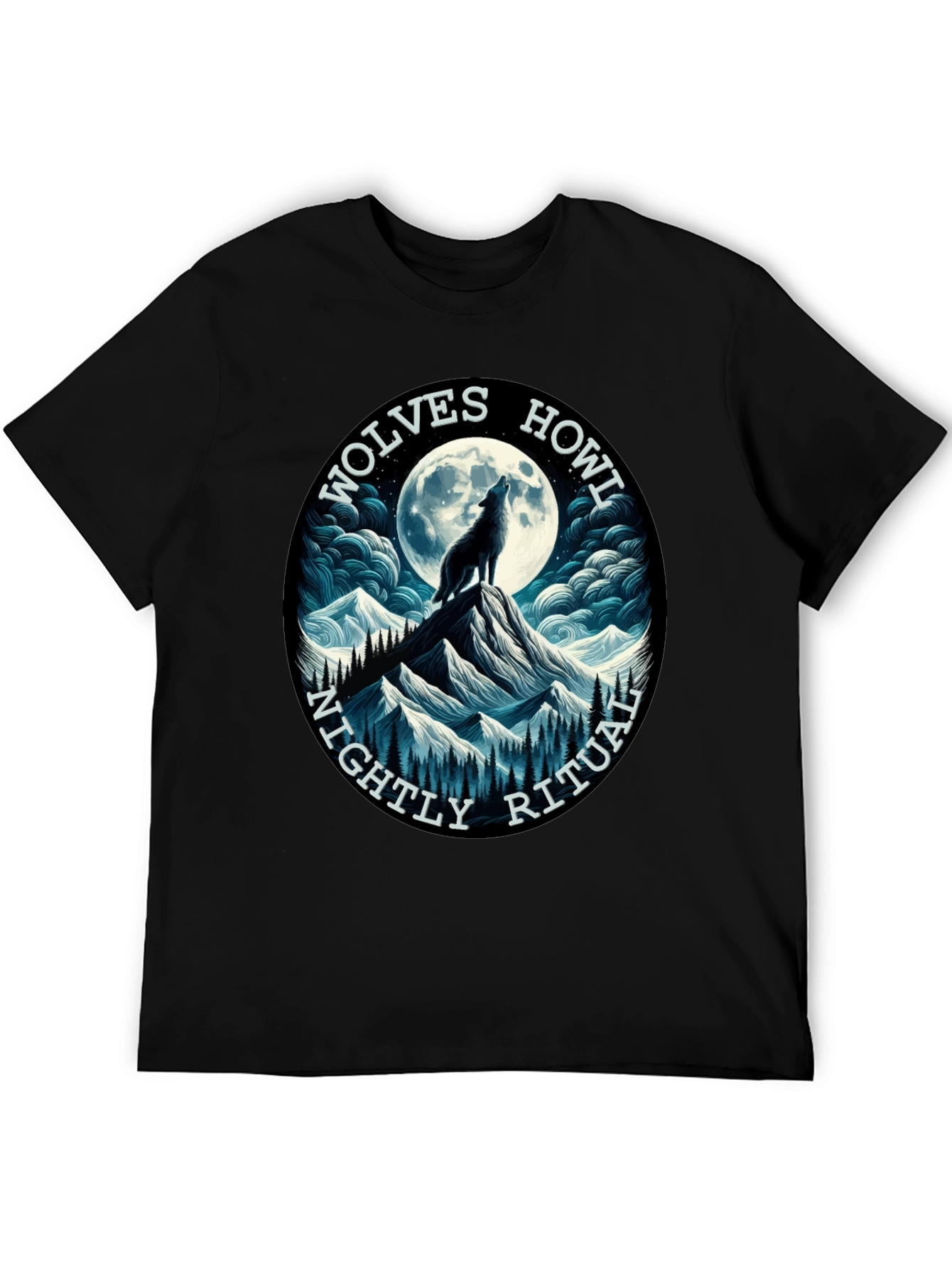 Wolves Howl Nightly Ritual Black Graphic T-Shirt