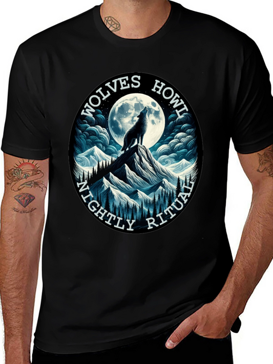 Wolves Howl Nightly Ritual Black Graphic T-Shirt