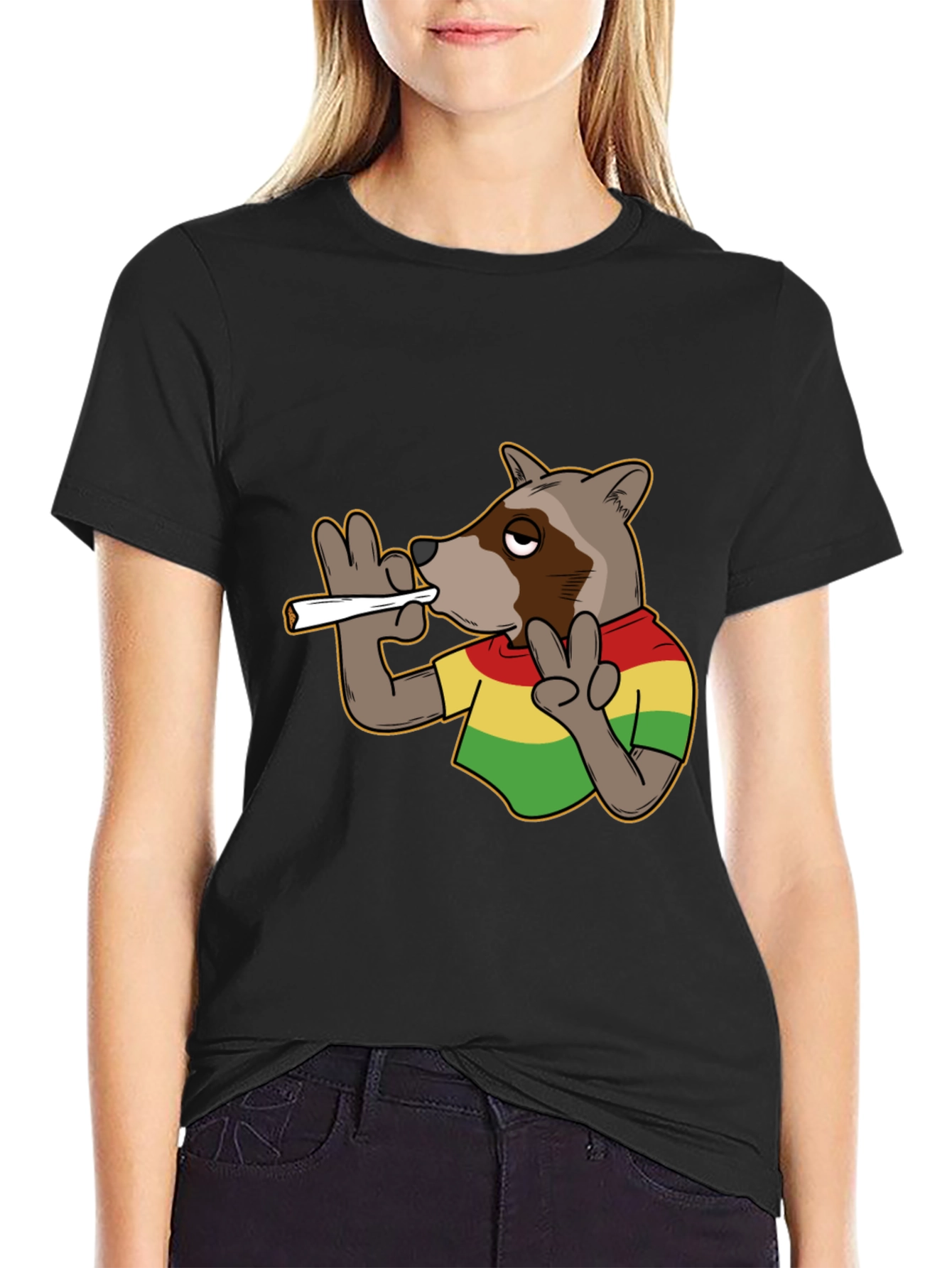 Cool Rasta Raccoon T-Shirt - Relaxed Fit