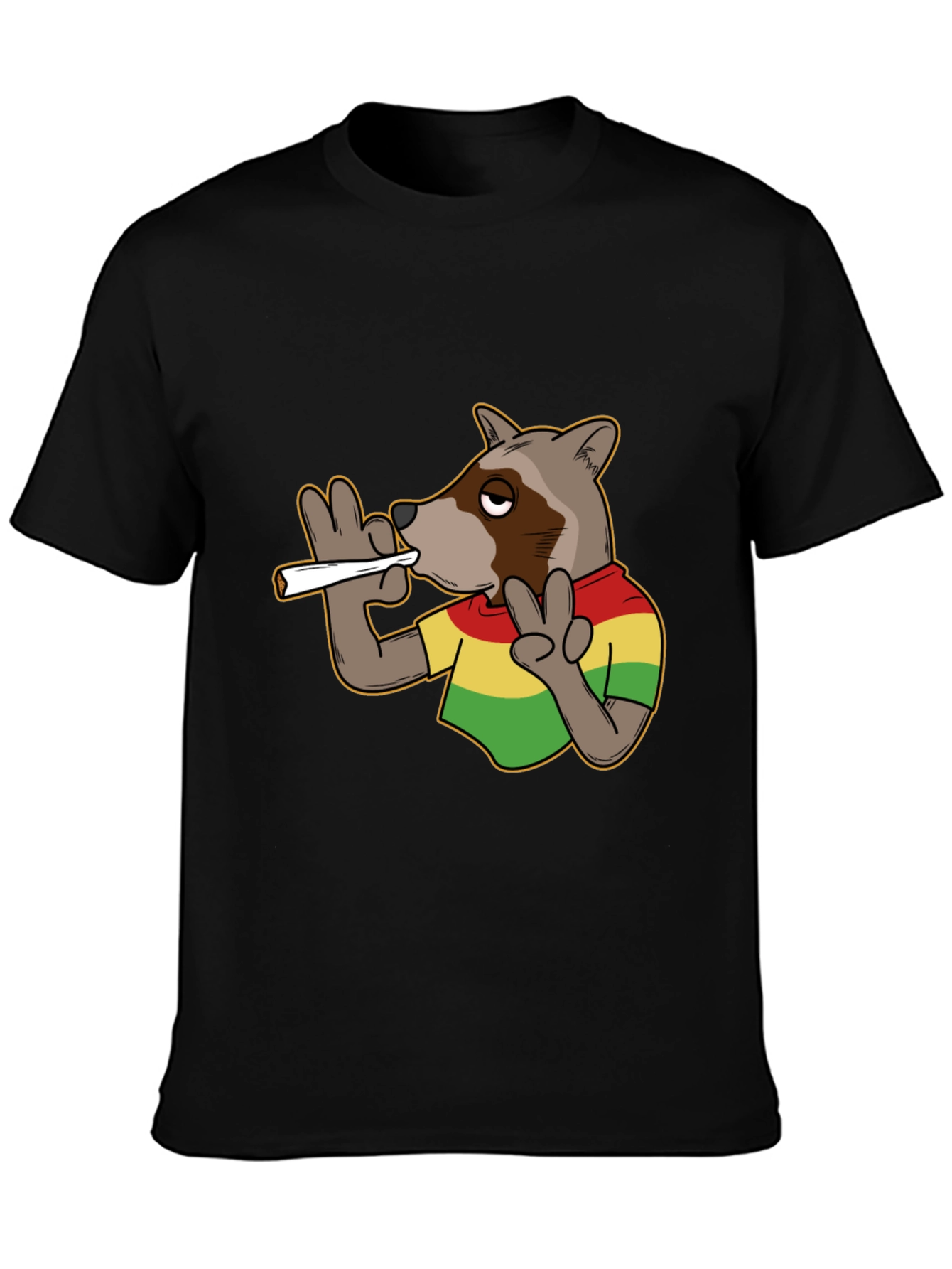 Cool Rasta Raccoon T-Shirt - Relaxed Fit